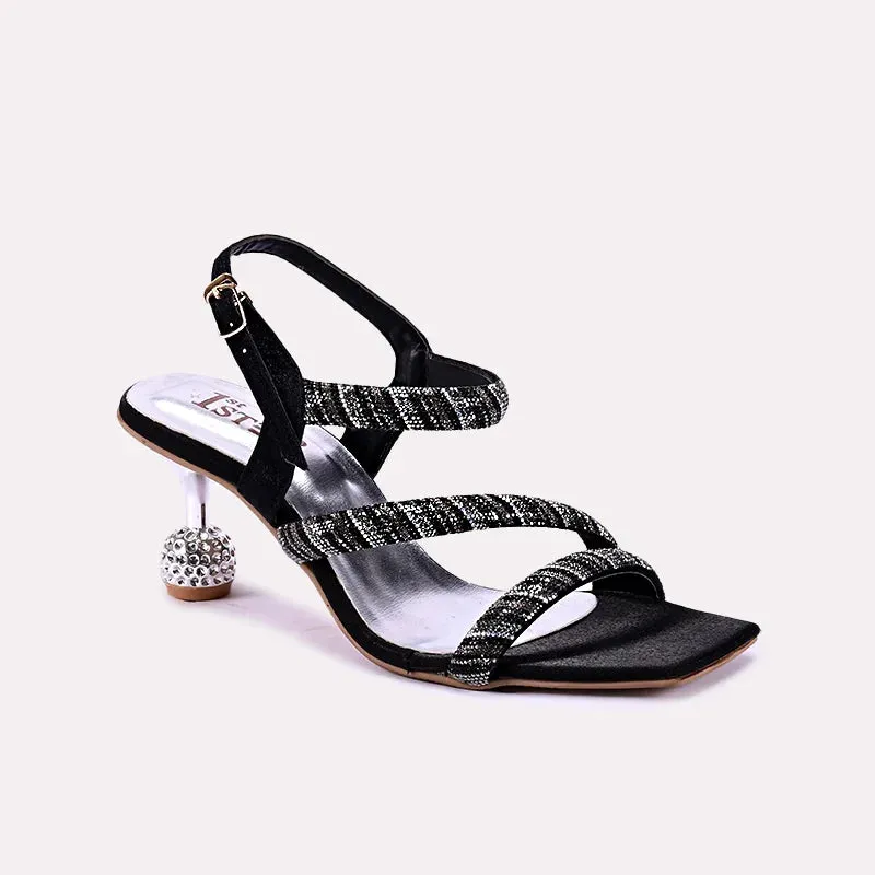 Teen Fun Nordic Tone Luna Black Heel Sandals 0421131