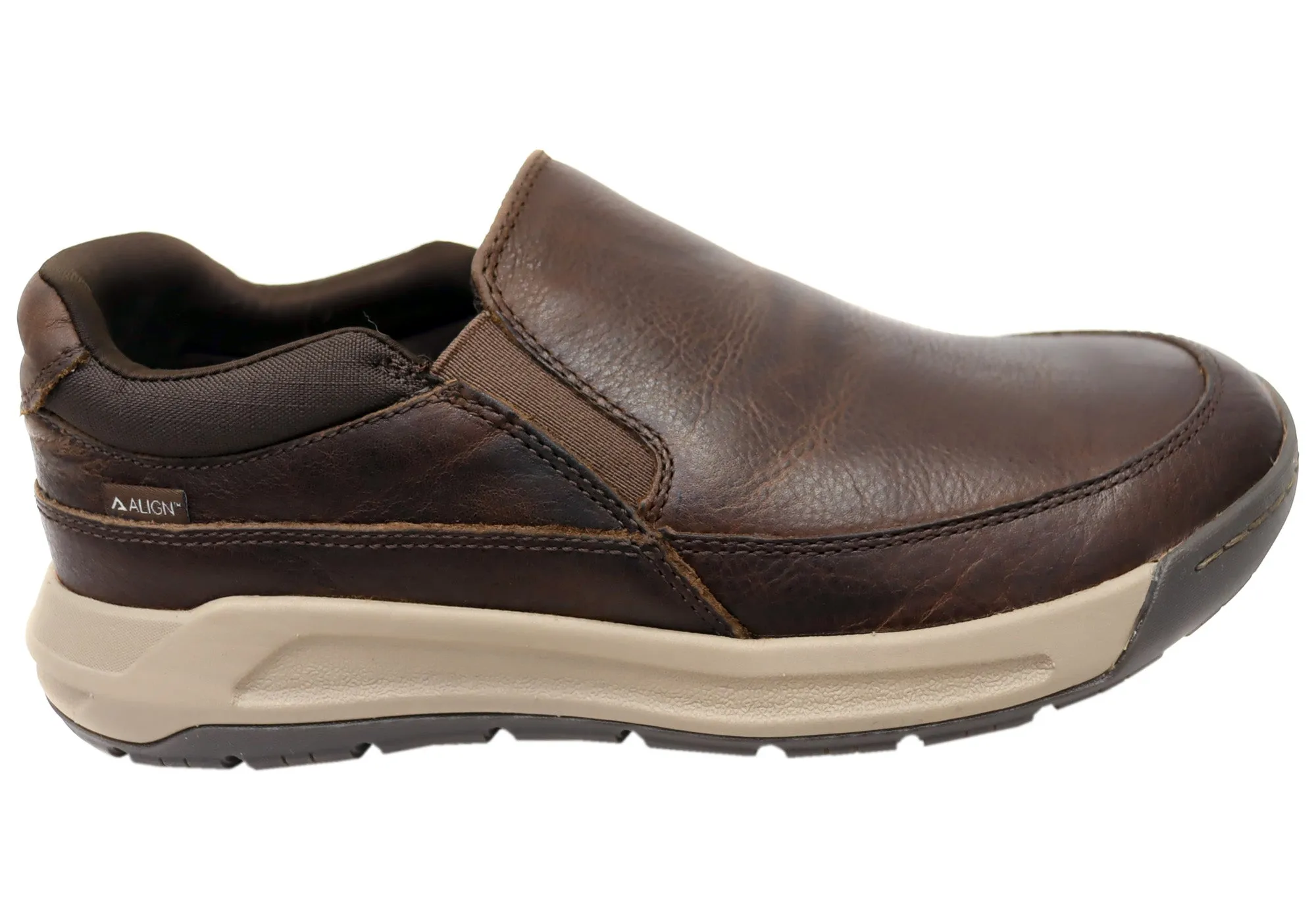 Adjustable Align Elliott Mens Supportive Leather Wide Fit Comfort Slip On Shoes