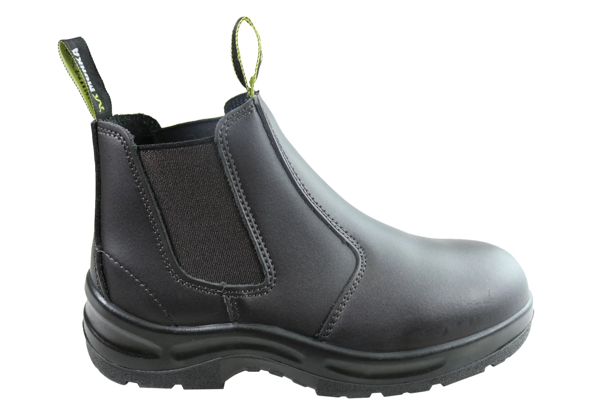 Munka Unisex Steer Slip On Comfortable Leather Soft Toe Boots Heavy-Duty Build Muddy Path