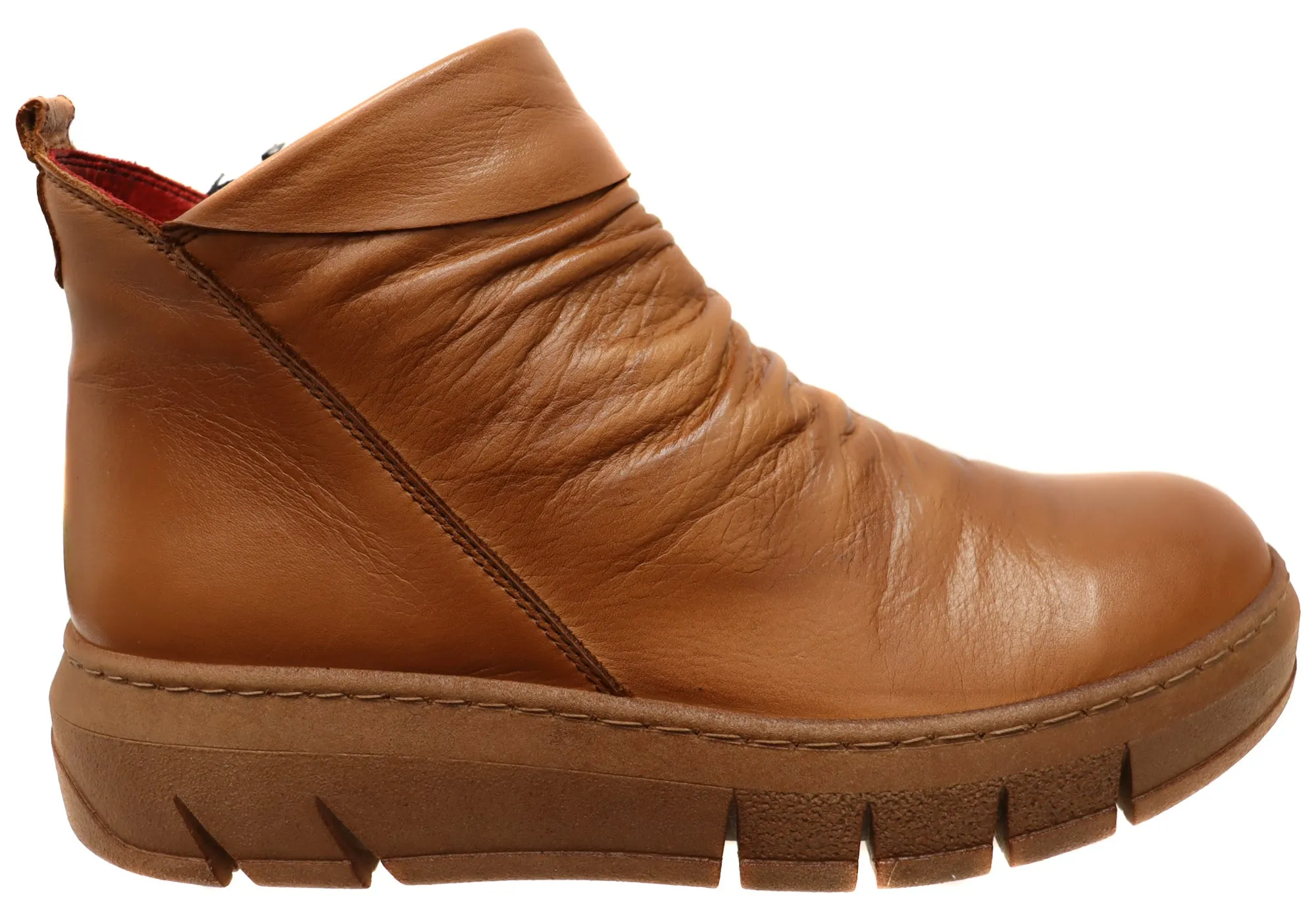 Orizonte Tempo Womens European Comfort Leather Ankle Boots Dressy look Polyester