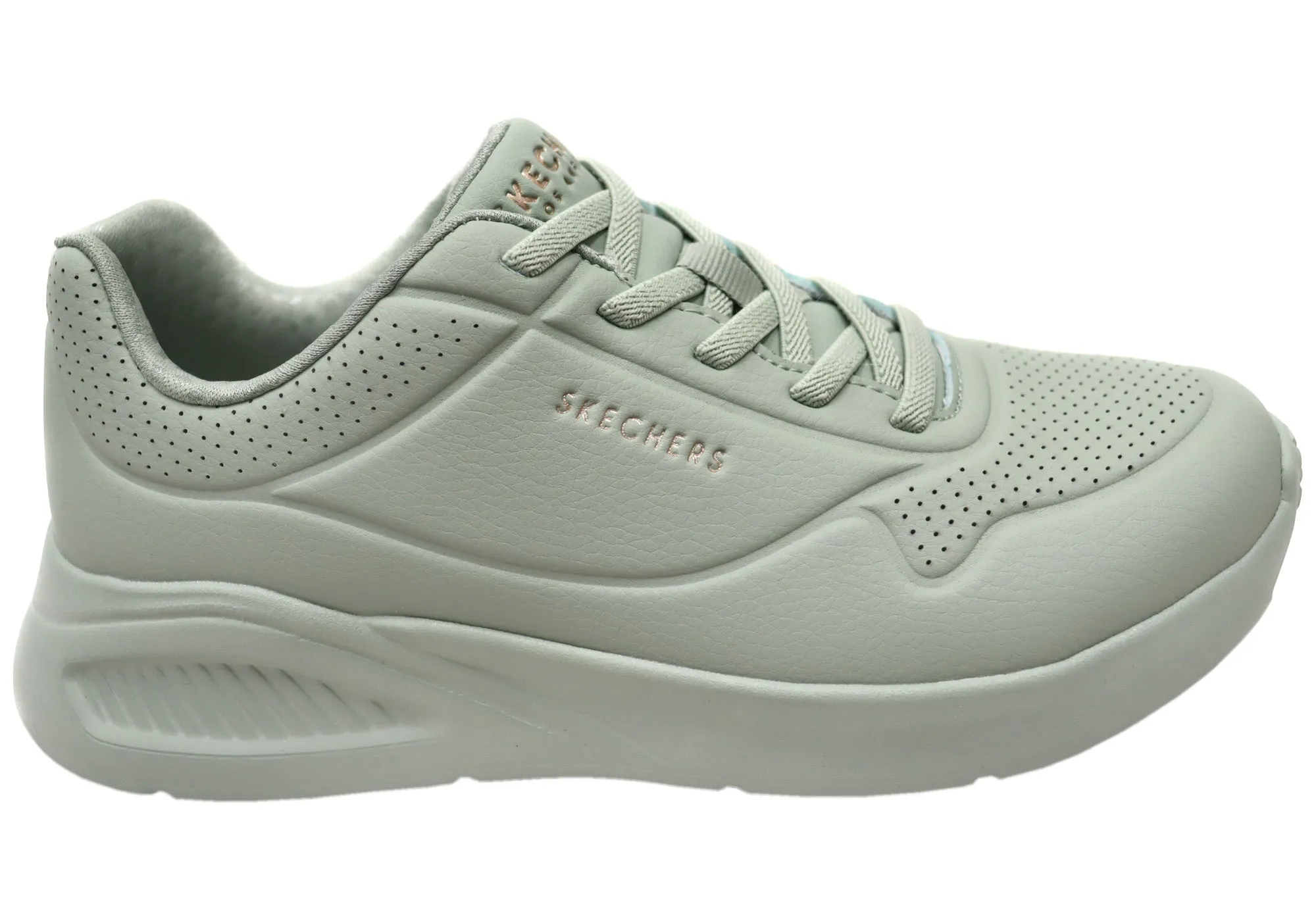 Plain Hike Skechers Womens Uno Lite Lite Work Comfortable Slip On Shoes Sage