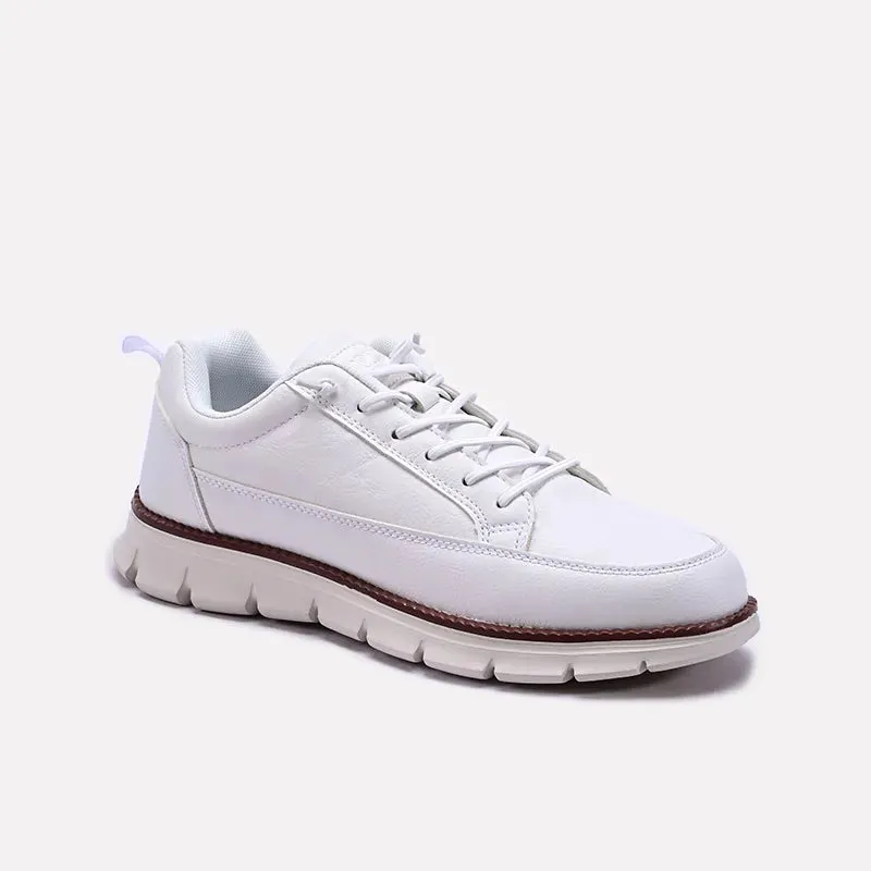 White Soft Sole Sneakers Men 0120542 Cushioned Pace