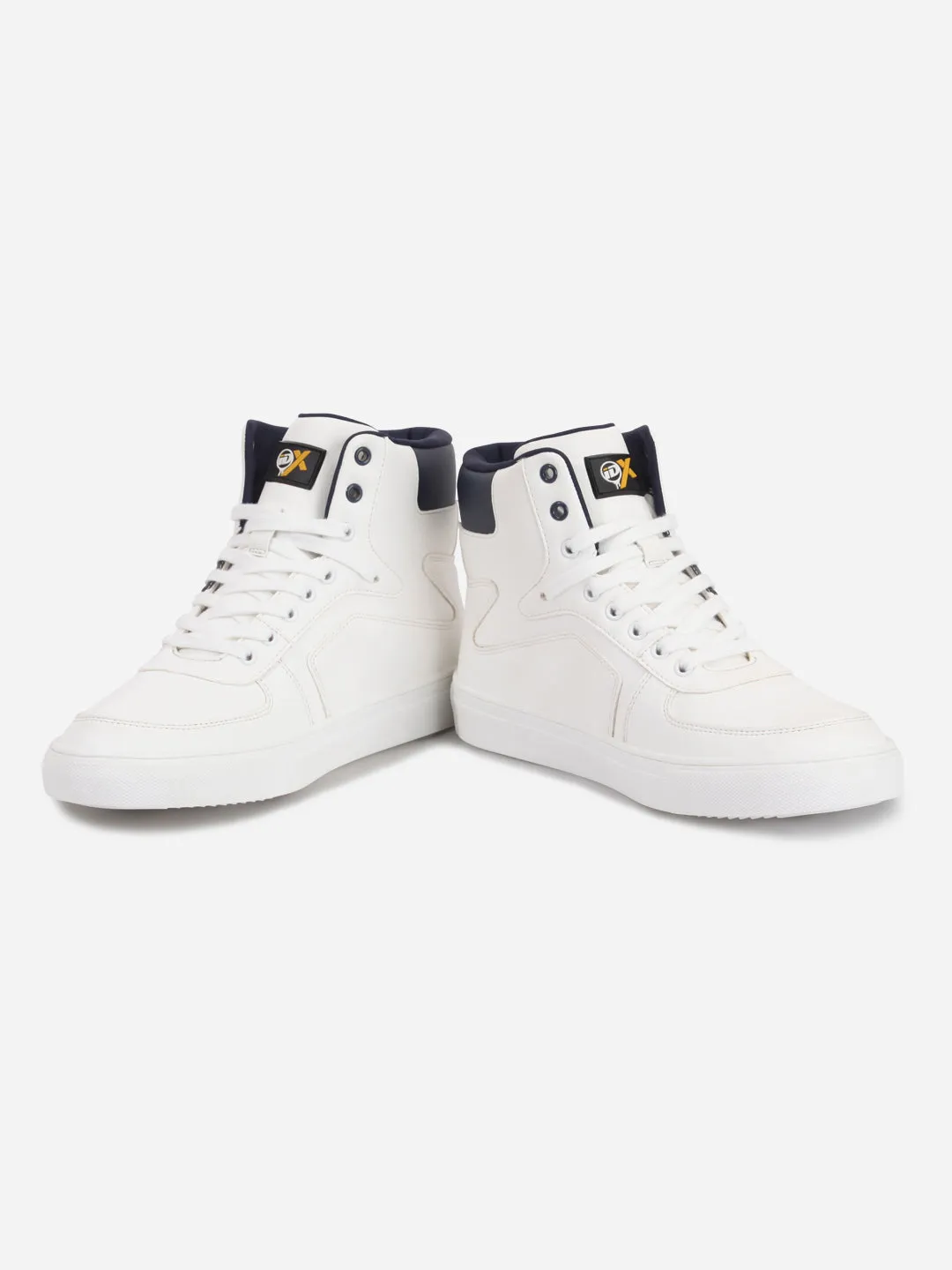 Men's White Ankle Top Active Graphic Sneaker (IX1063) Anatomical shape Neutral Stance