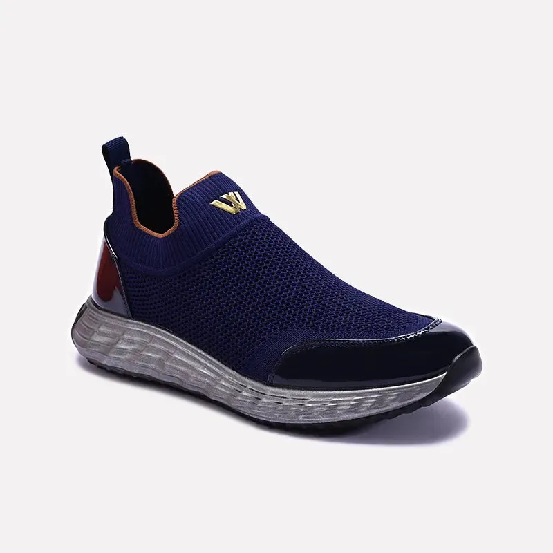 Blue Slip On Walking Sneakers 0120560 Fresh stability Weather resistant
