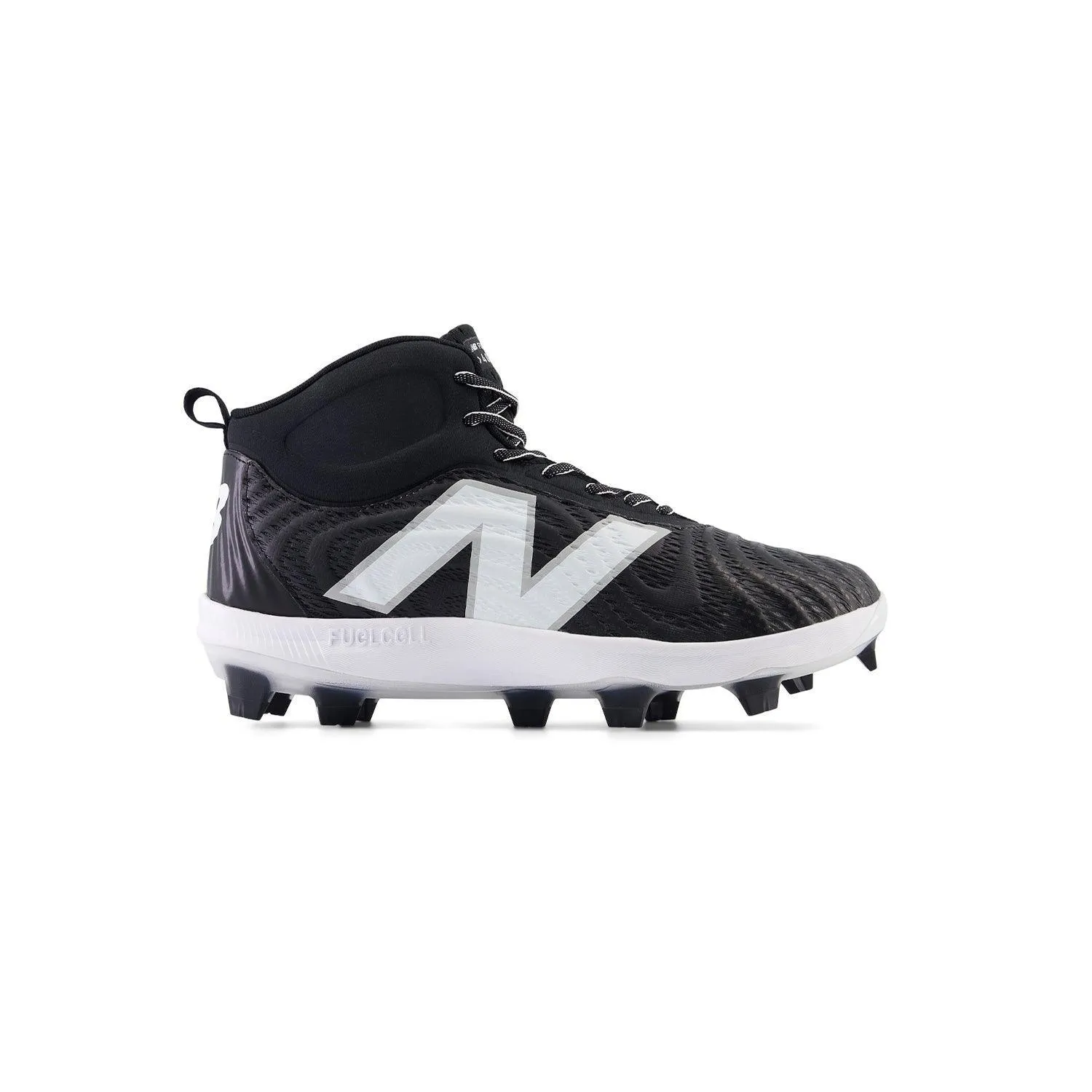 Calm Step New Balance Men's FuelCell 4040 V7 Mid-Molded Baseball Cleats - Black / Optic White - PM4040K7