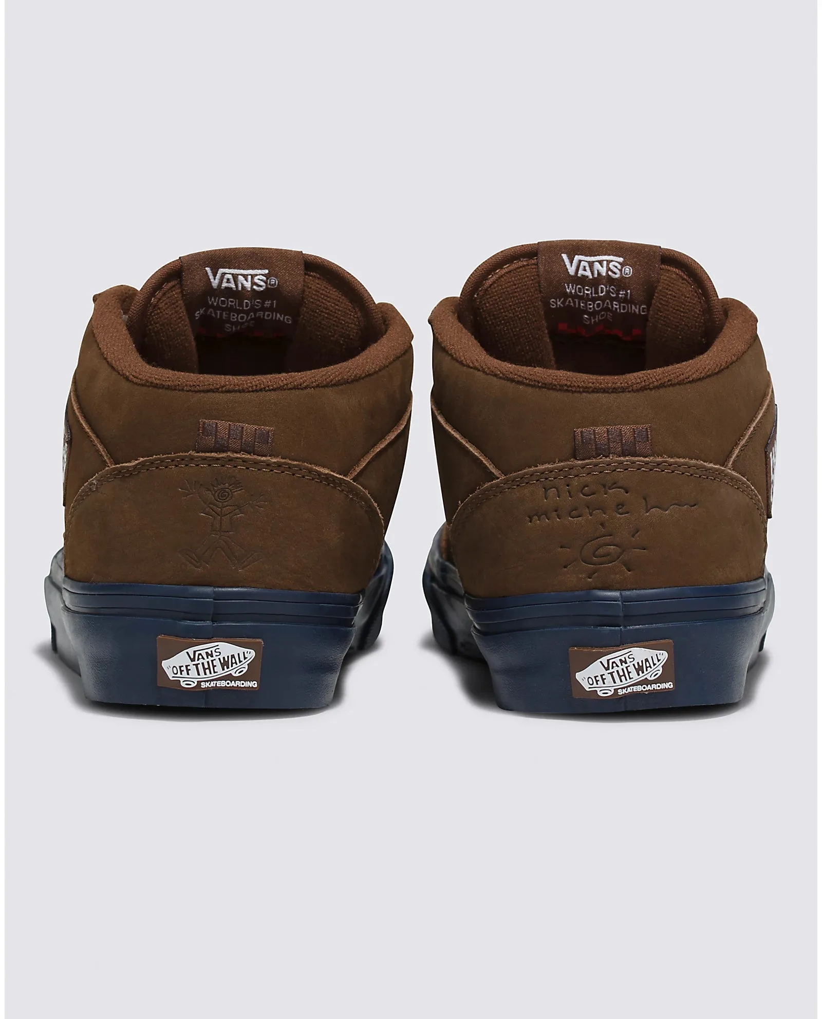Vans Skate Half Cab '92 X Nick Michel Shoe Brown/Navy Sweat Resistant Indoor Fitness Formal Mode