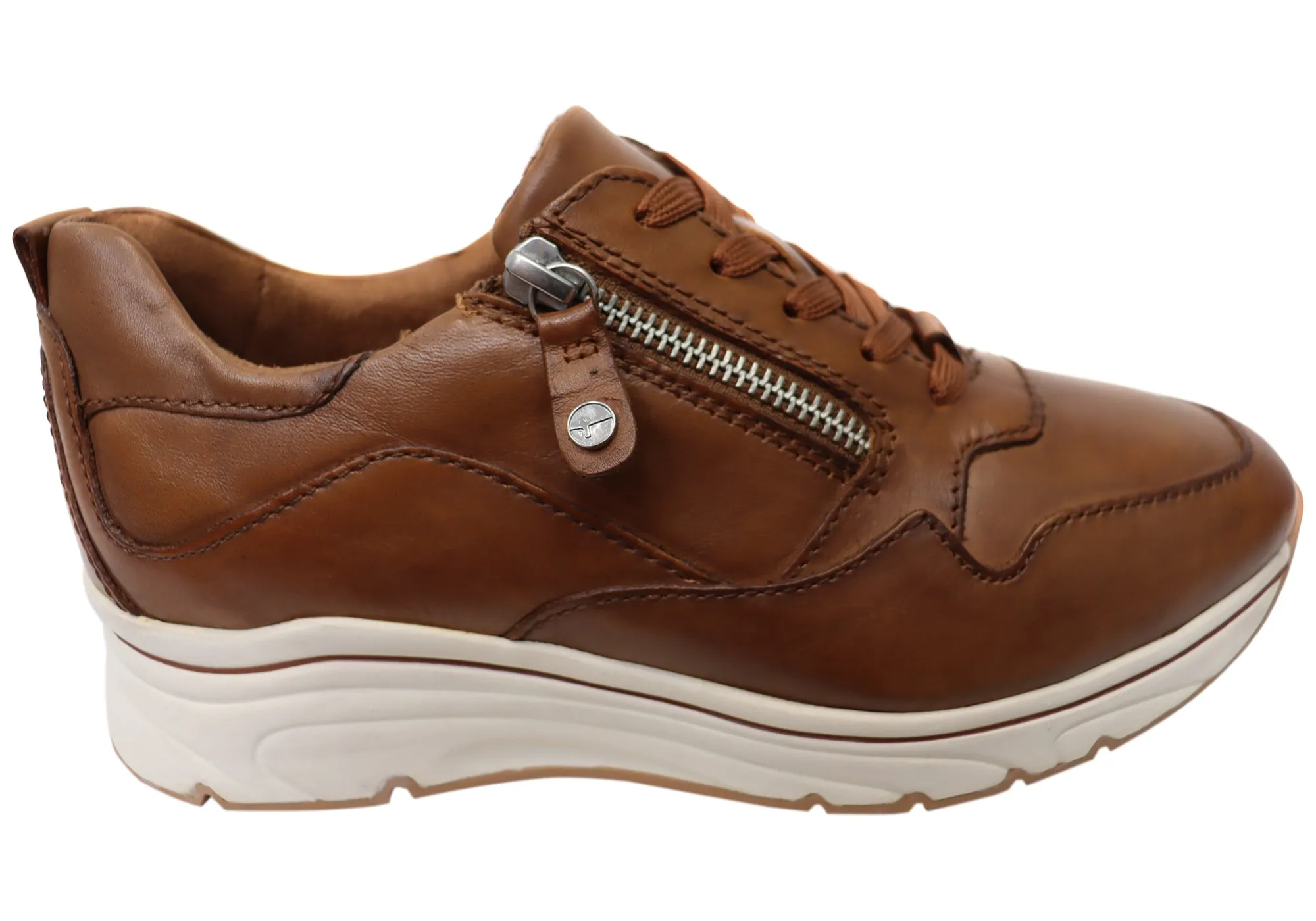 Tamaris Bessie Womens Comfortable Leather Lace Up Casual Shoes City Stroll Cozy Interior