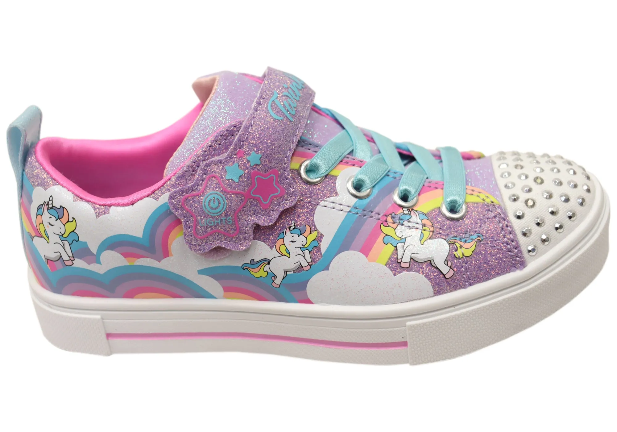 Skechers Girls Kids Twinkle Toes Twinkle Sparks Jumpin Clouds Shoes ReinforcedToe