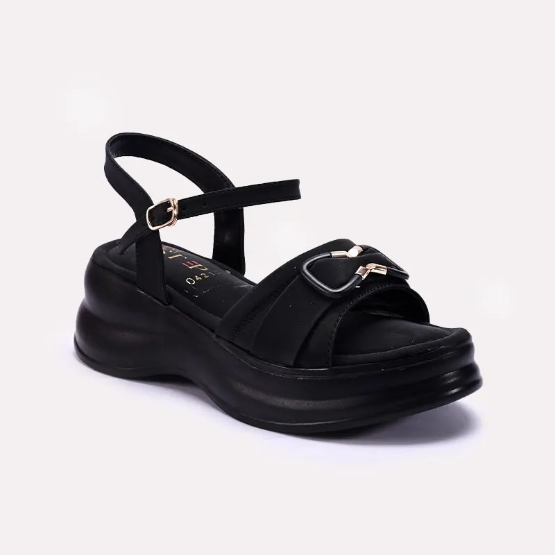 Black Casual Platform Sandals 0421500 Mono Style Sand Move