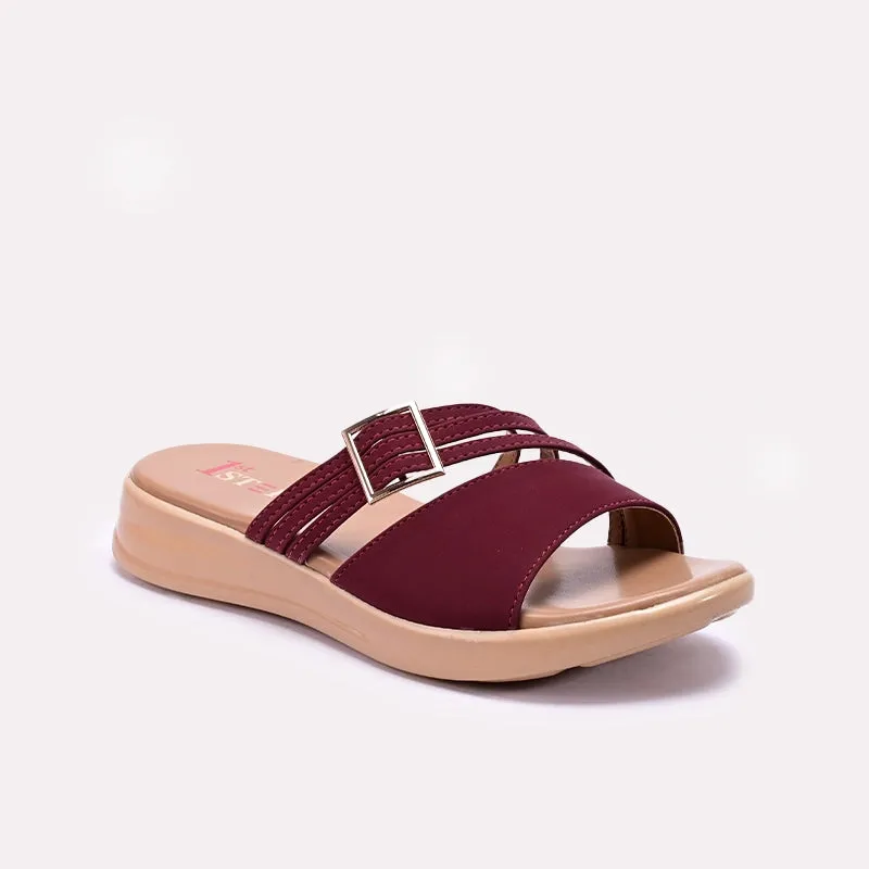 Clear Glow Quick Drying Casual Wear Maroon Casual Slippers 0413142