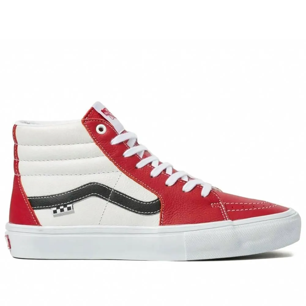 Beach Vibe Mesh Vans Skate Sk8-Hi Sport Leather - Chilli Pepper/White