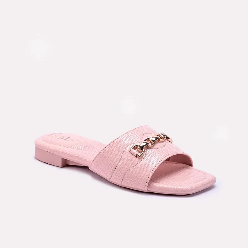 Womens Pink Flat Casual Slippers 0413188 Office Smart Beach Fun
