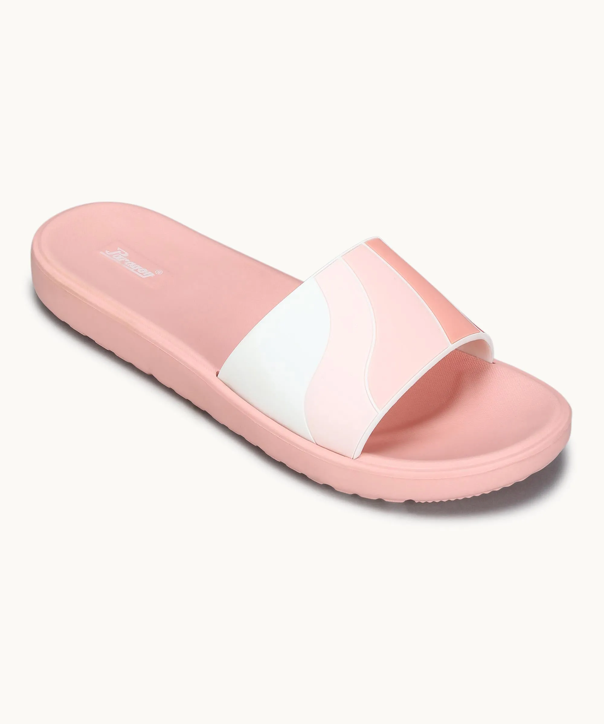 Paragon Women's Peach Sliders with Cushioned Sole for Everyday Use Slip-On Comfort Quick Walk