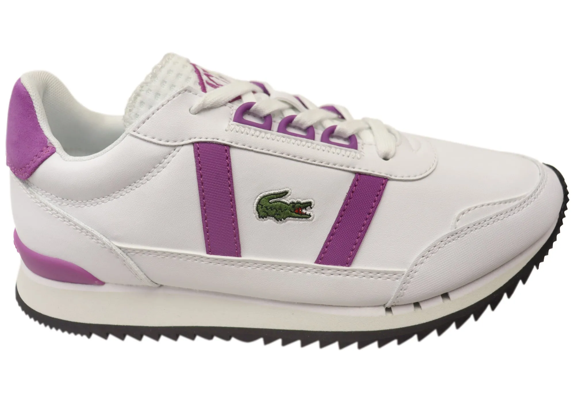 Group Pace Lacoste Women Leather Lace Up Partner Retro Heel Pop Sneakers