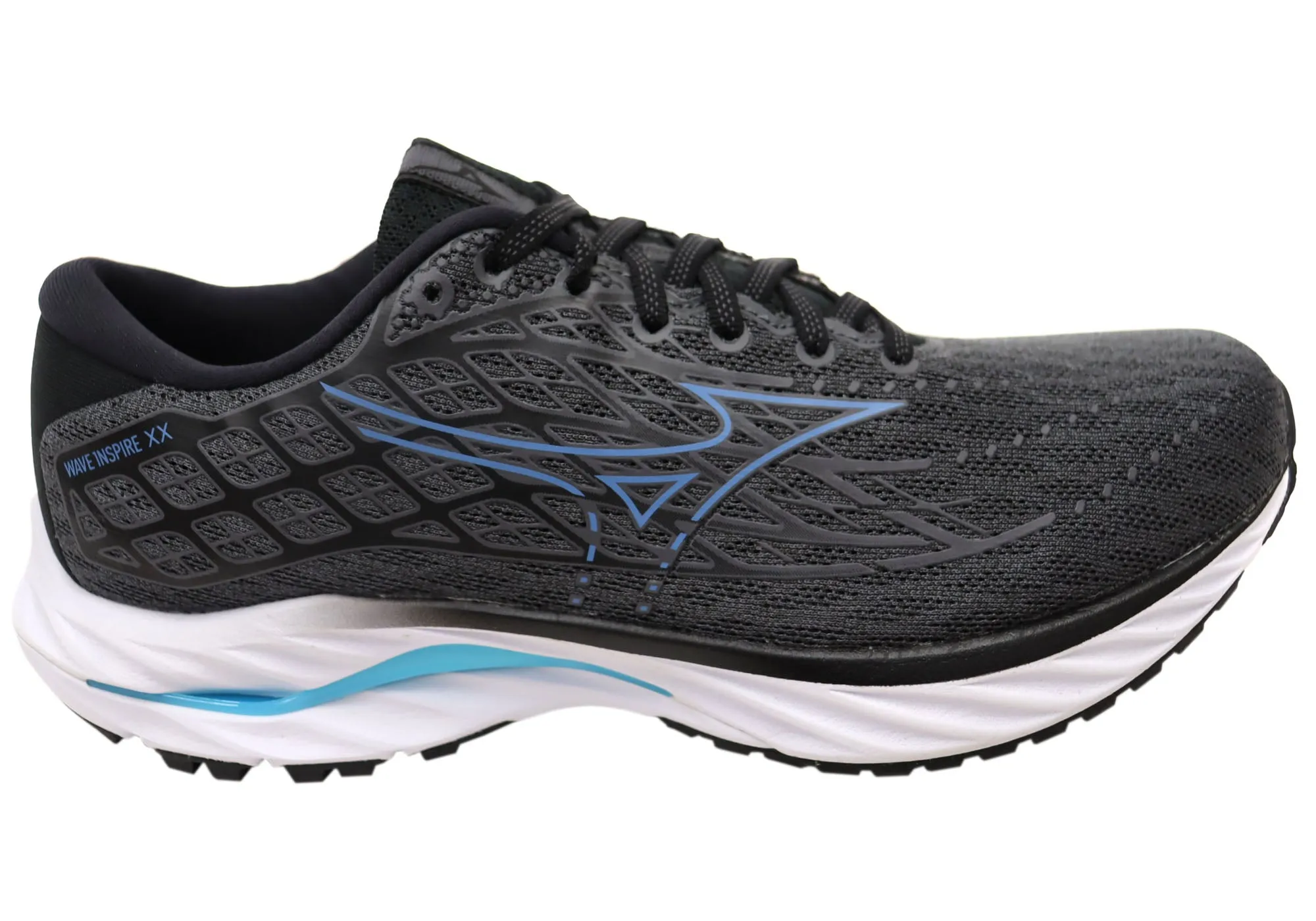 Mizuno Mens Wave Inspire 20 2E Wide Fit Comfortable Running Shoes RubberHeel