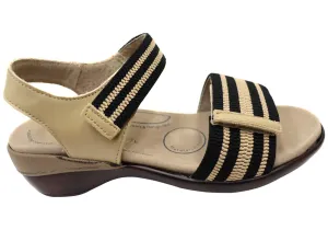 Homyped Savannah Braid Womens Supportive Extra Wide Leather Sandals quick dry Strappy