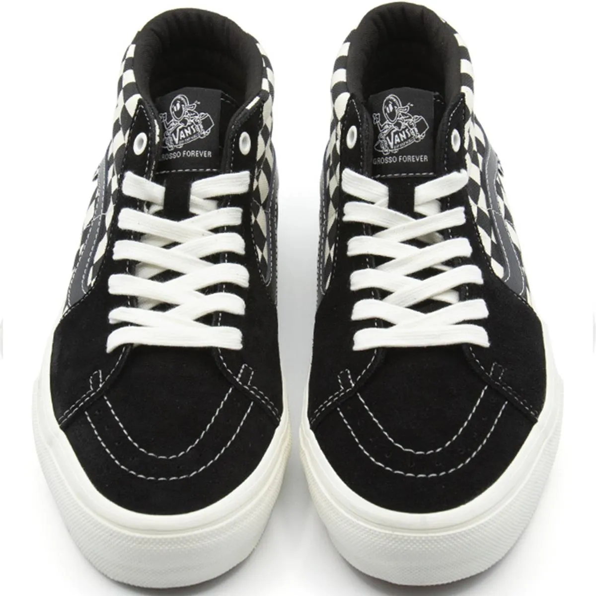 Vans Skate Grosso Mid - Checkerboard Black/Marshmallow Bone Aid