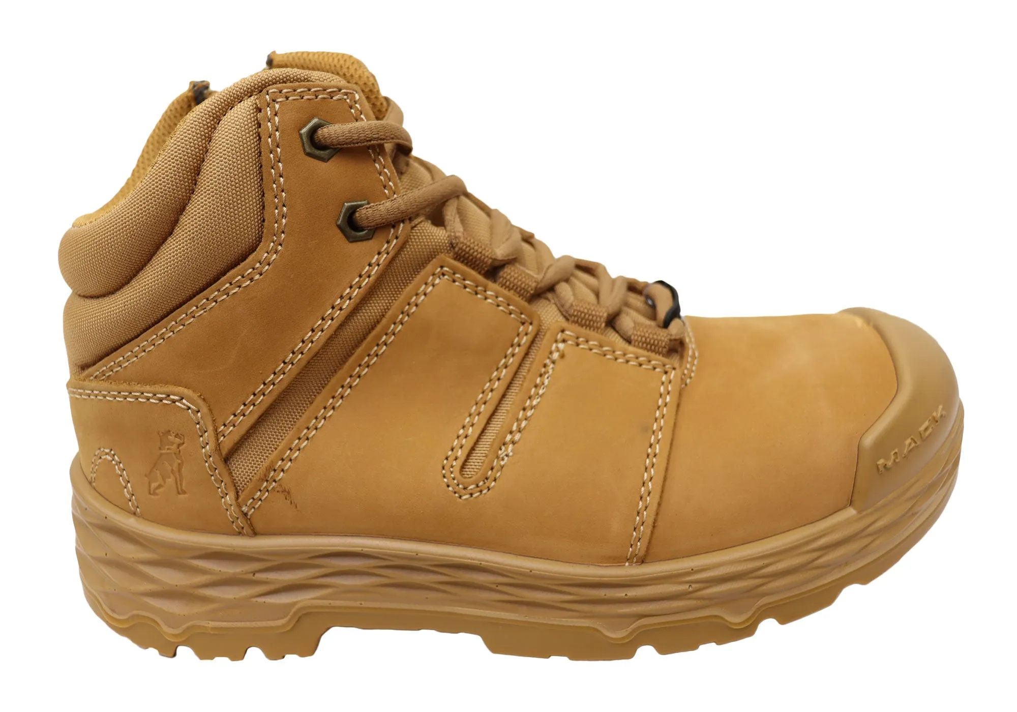 Mack Mens Shift Leather Steel Toecap Safety Boots With Zip Patent Glow Hybrid style