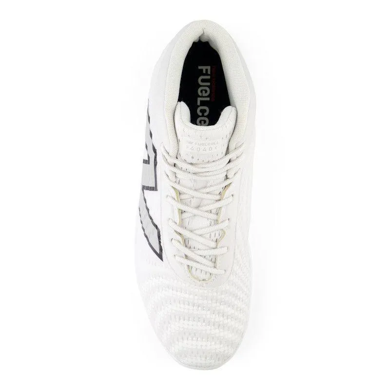 New Balance Men's FuelCell 4040 V7 Mid-Molded Baseball Cleats - White / Raincloud - PM4040W7 Care Ease Adult Ease