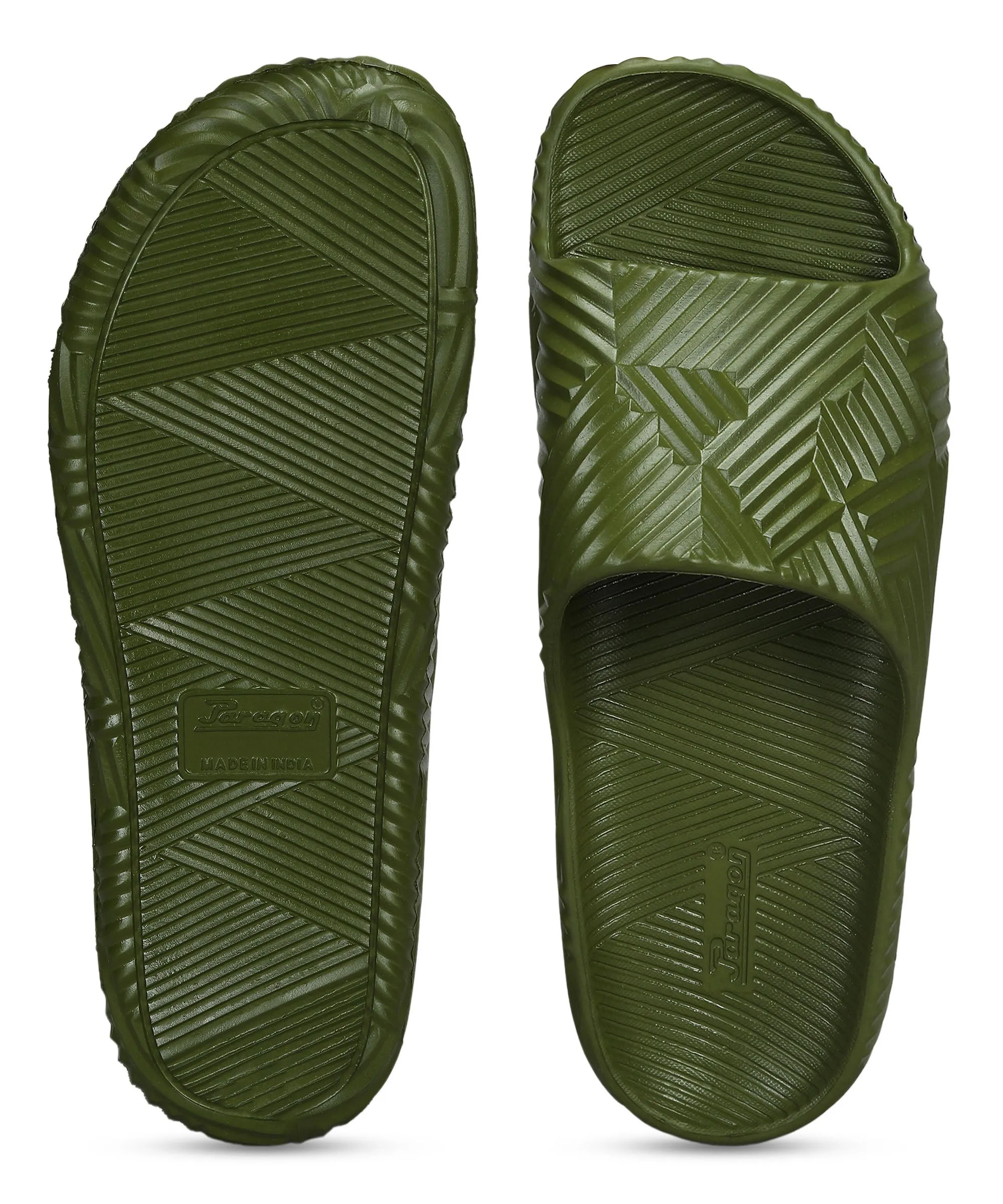 Paragon EVK10924G Men's Waterproof Olive Sliders with Comfortable Sole Comfy Beach Fit Ultimate Slip-On