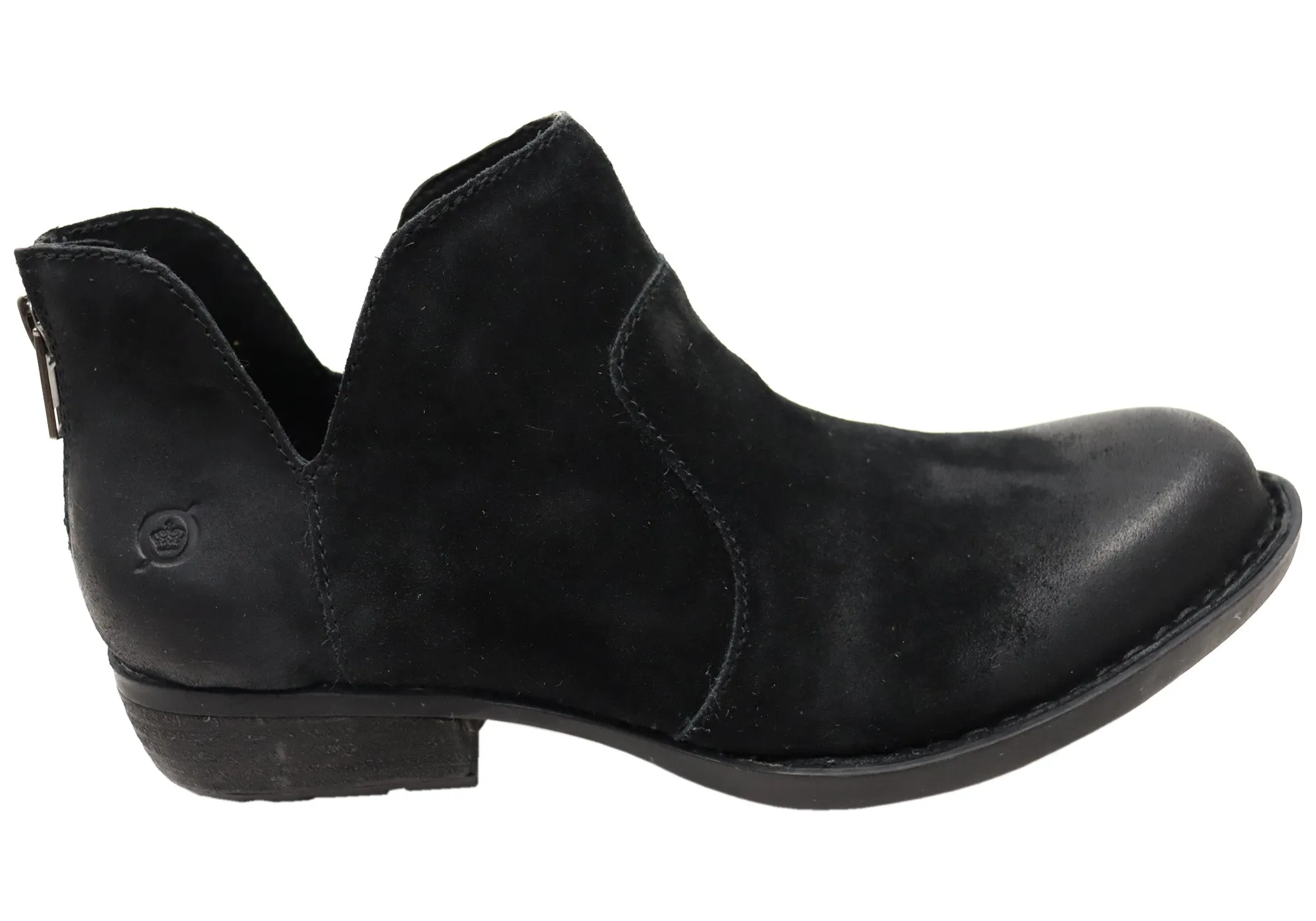 Born Kerri Womens Comfortable Leather Low Heel Ankle Boots Dad Mode Feather Light Comfort Seeker