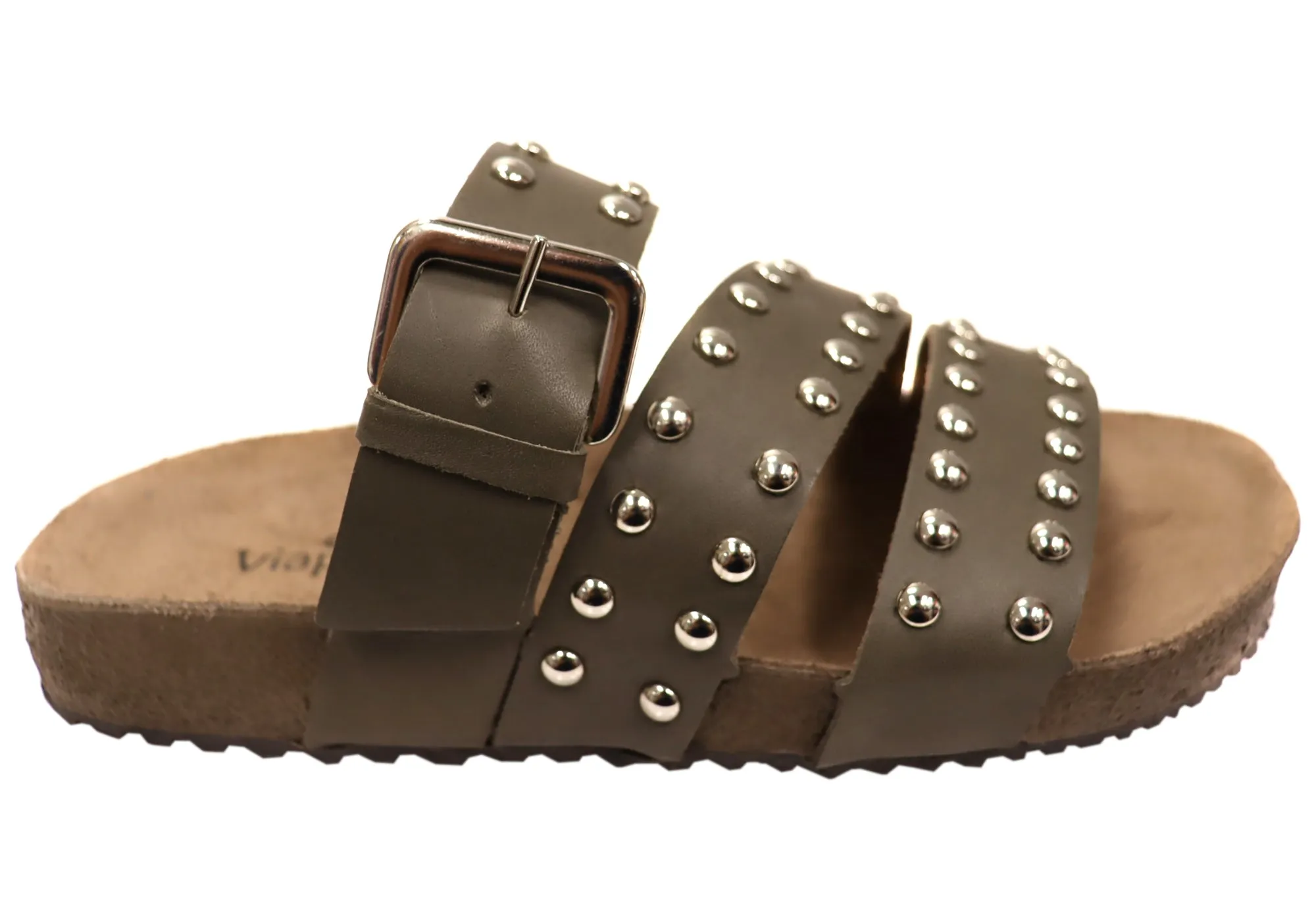 Sandal Organization Breath Mesh Via Paula Beth Womens Leather Comfort Slides Sandals Made in Brazil
