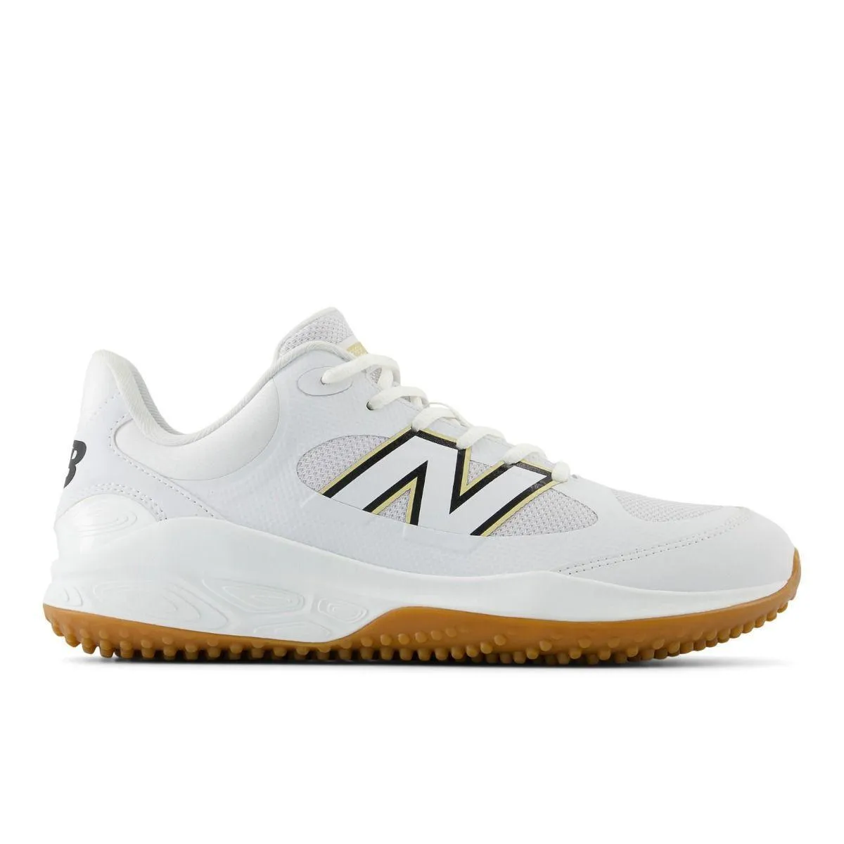 Wide Path Field Walk New Balance Men's Fresh Foam 3000 v7 Turf Baseball Shoes - White/Gum - T3000TW7