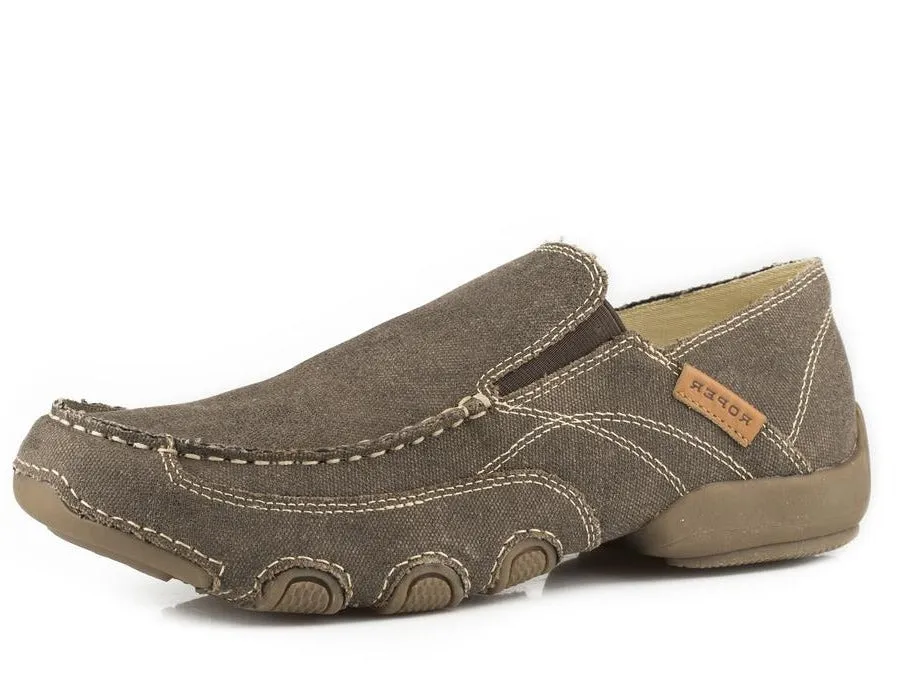 Pastel Tones Pasture Hike Roper Driving Moc Vintage Fabric Men's Casual Shoe