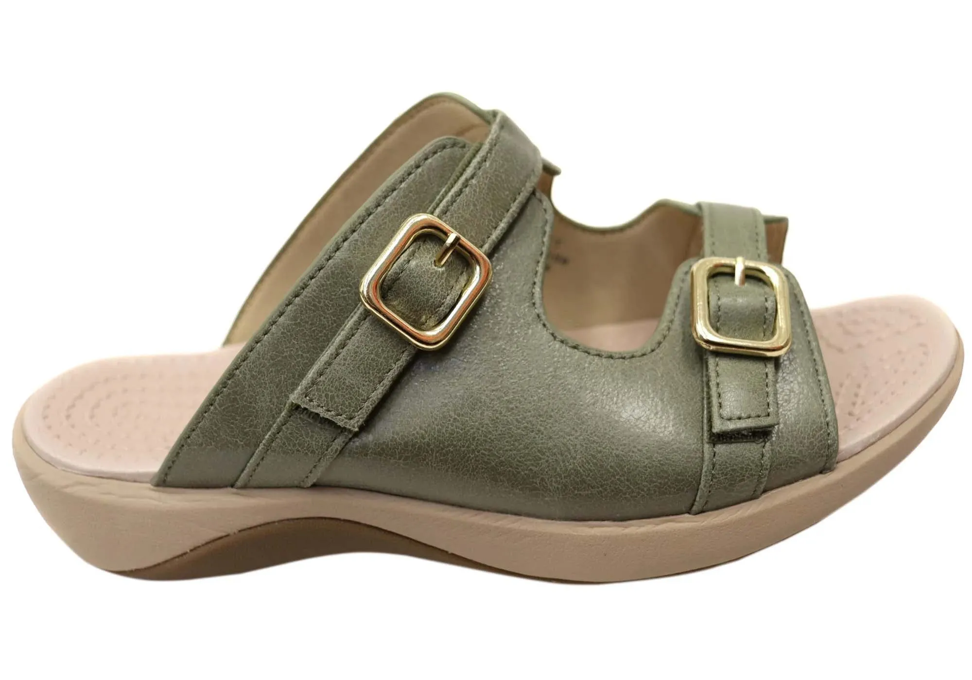 Open Steps Homyped Womens Fargo Slide Comfortable Slides Sandals