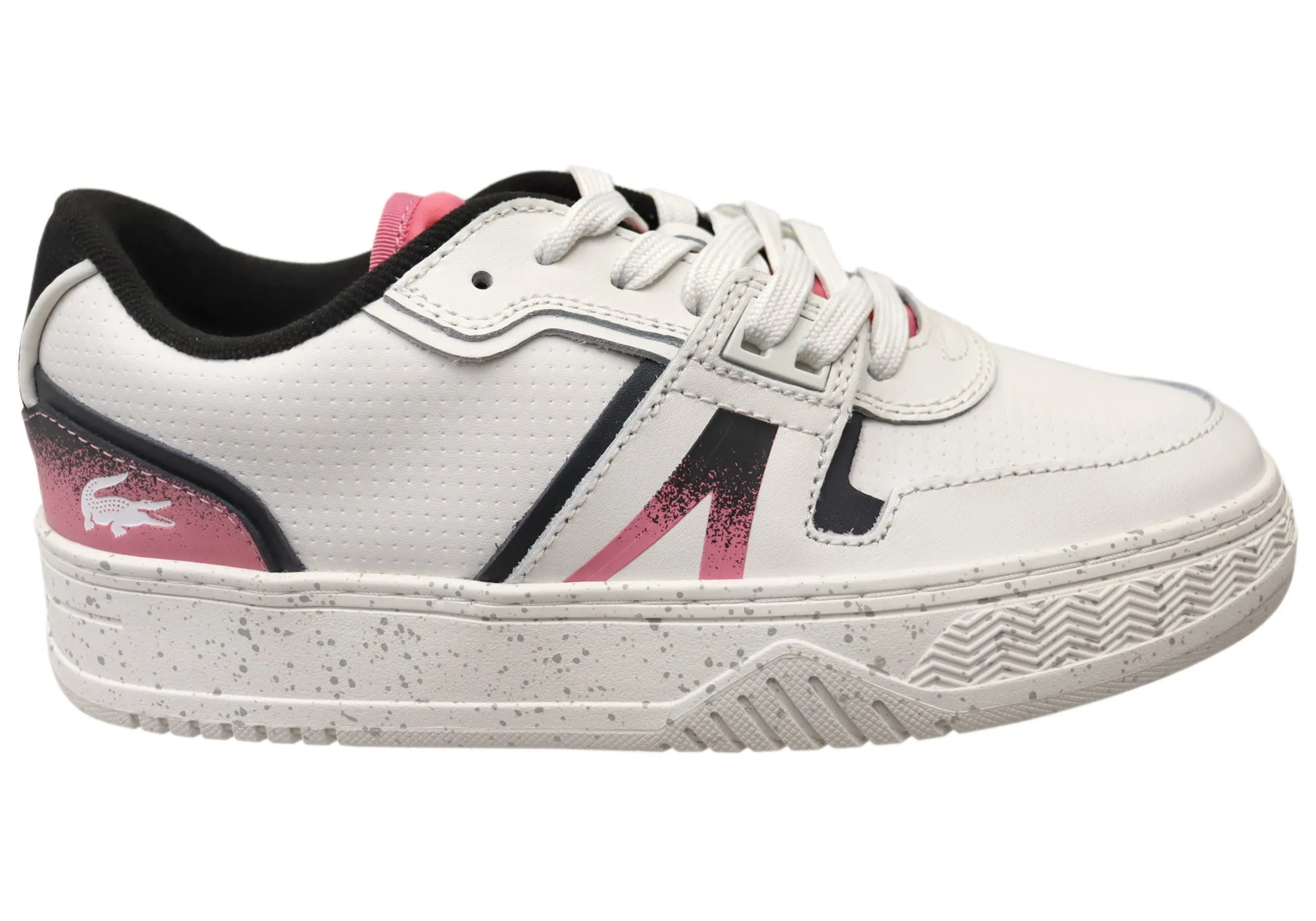 Lacoste Women Leather Lace Up L001 Heel Pop Sneakers Heel cradle