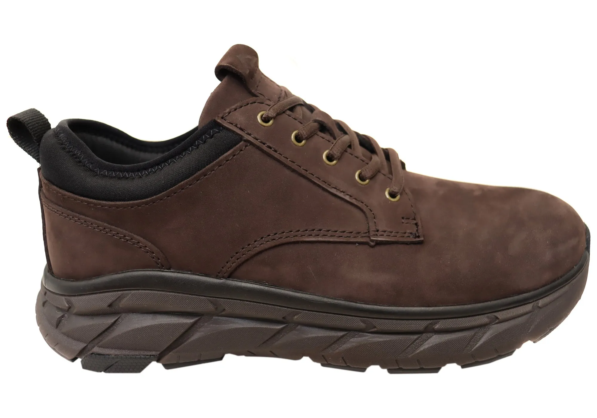 Flexible Sole Structured Choice Align Protech Verdell Mens Leather Wide Fit Arch Support Sneakers