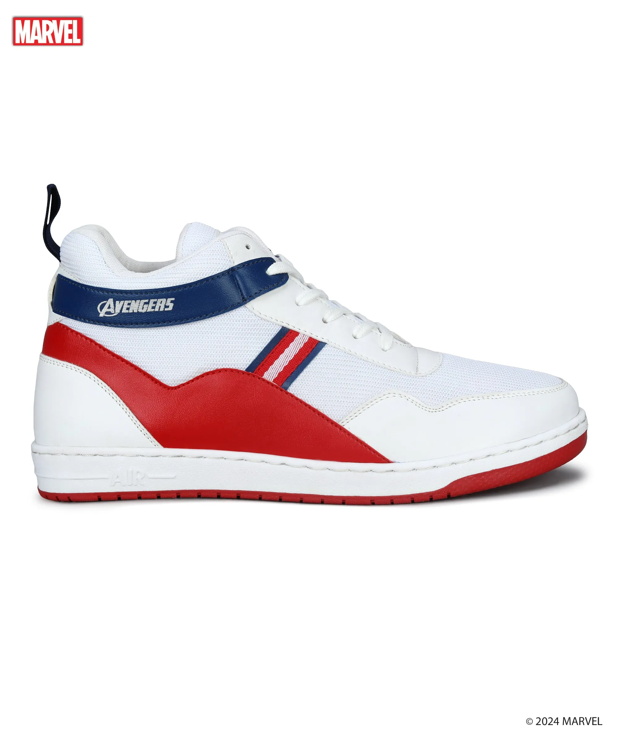Marvel Men's White Casual Sneakers | Cushioned & Lace up Outdoor Style Outfit Boost