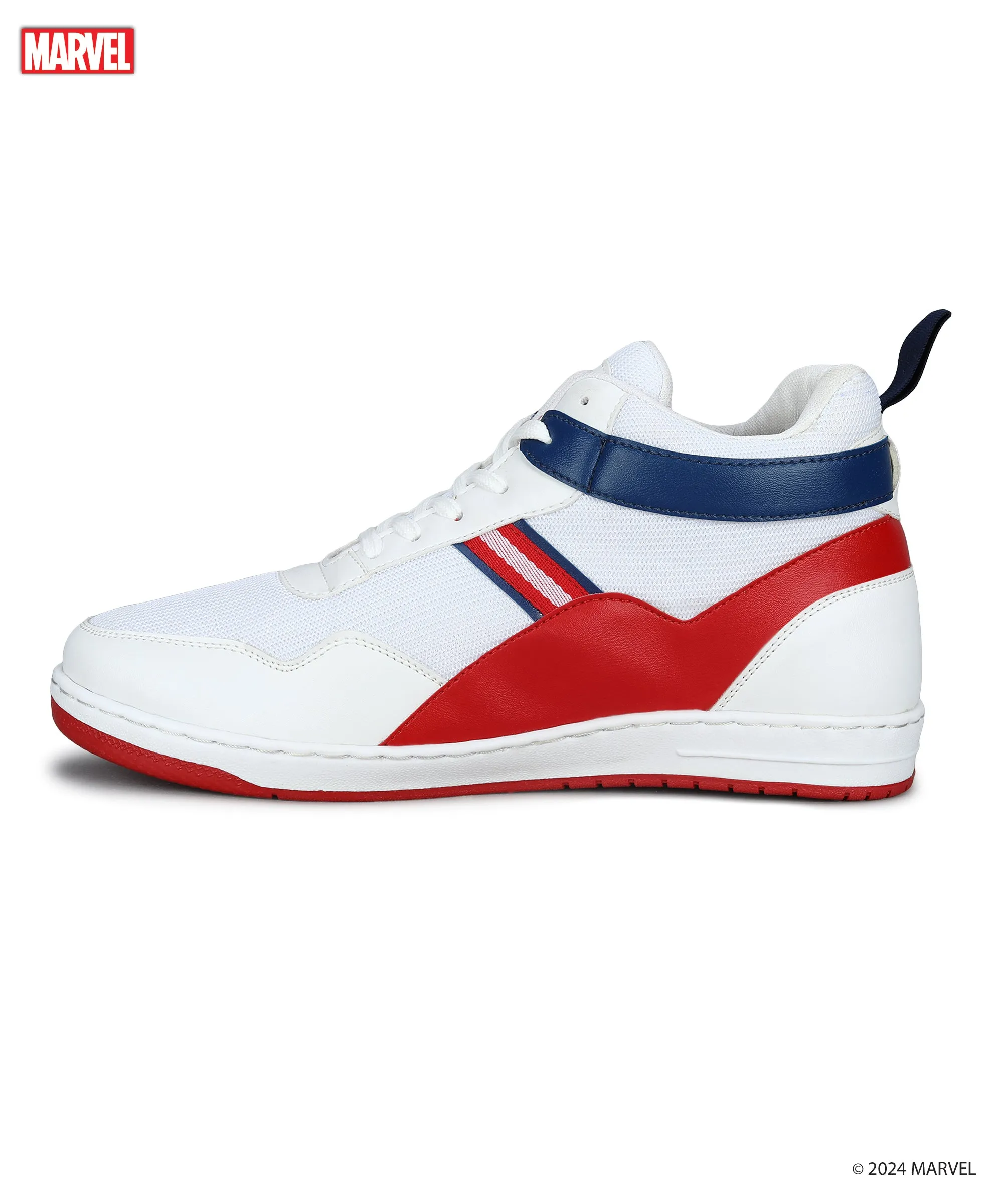 Marvel Men's White Casual Sneakers | Cushioned & Lace up Outdoor Style Comfortable Style