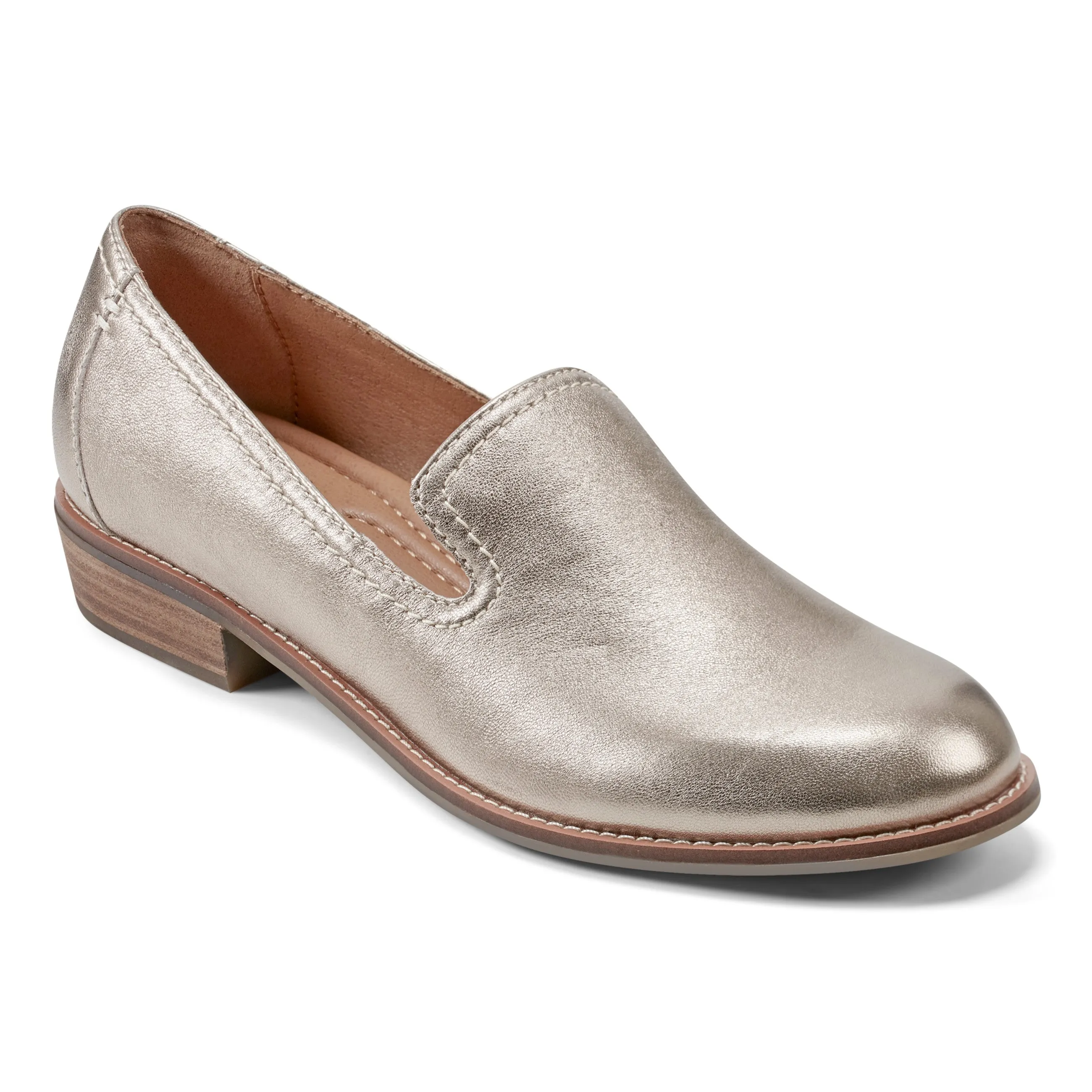Edna Round Toe Casual Slip-on Flat Loafers Zip Fast waterproof