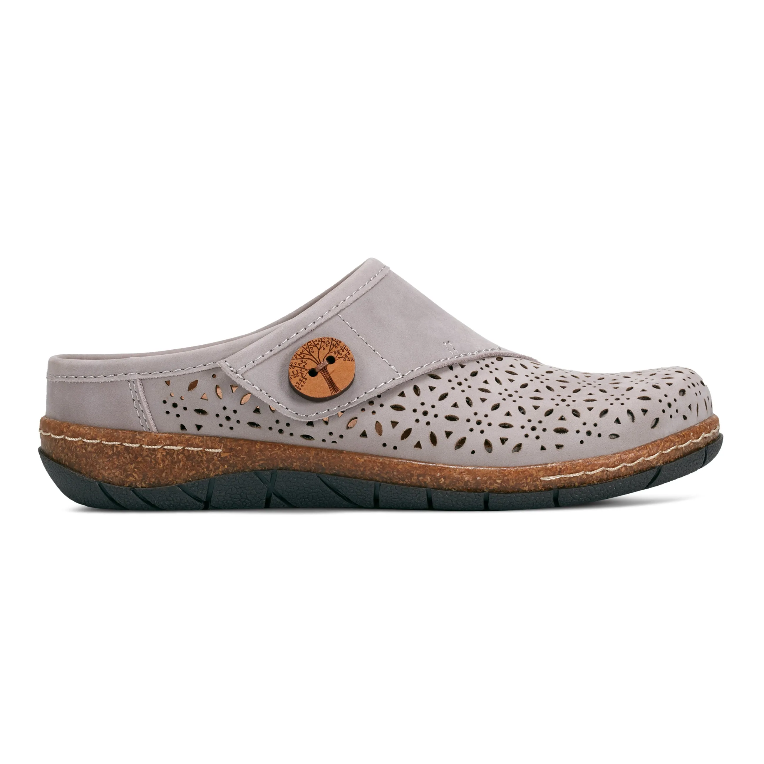 Ventilation holes Erinn Round Toe Casual Slip-on Flat Clogs