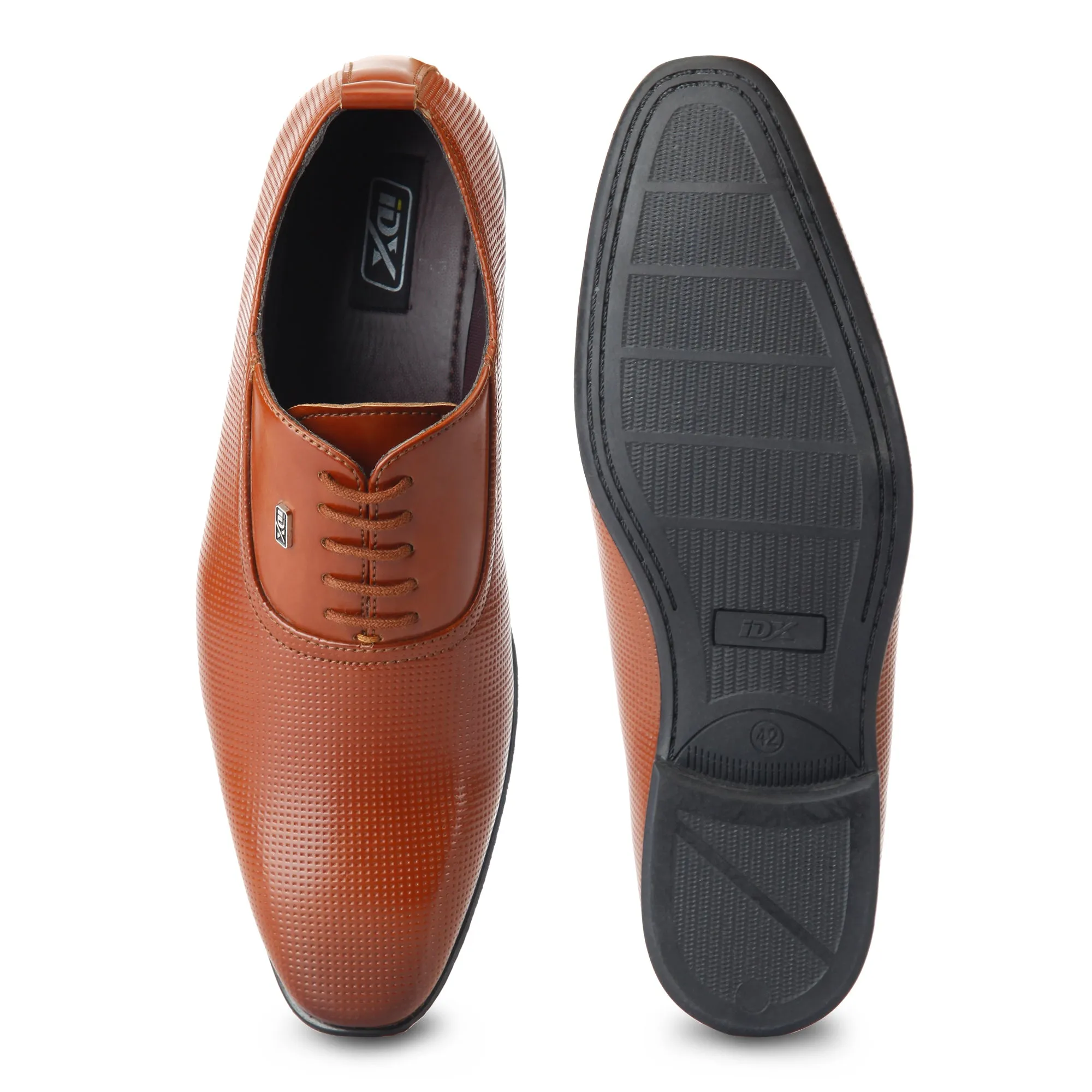 Simple Form Velvet Touch Men's Brown Texture Finish Lace Up Formal (IX2031)