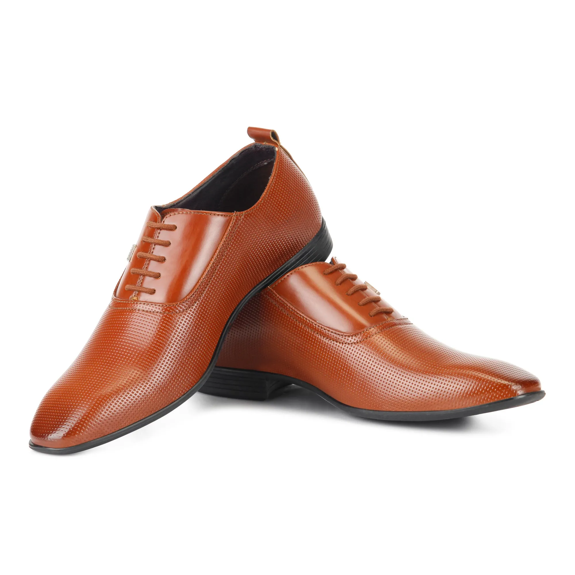 Show Fit Men's Brown Texture Finish Lace Up Formal (IX2031)