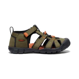 Big Kids' Seacamp II CNX  |  Dark Olive/Gold Flame Sporty Flip-flops Y Strap Design
