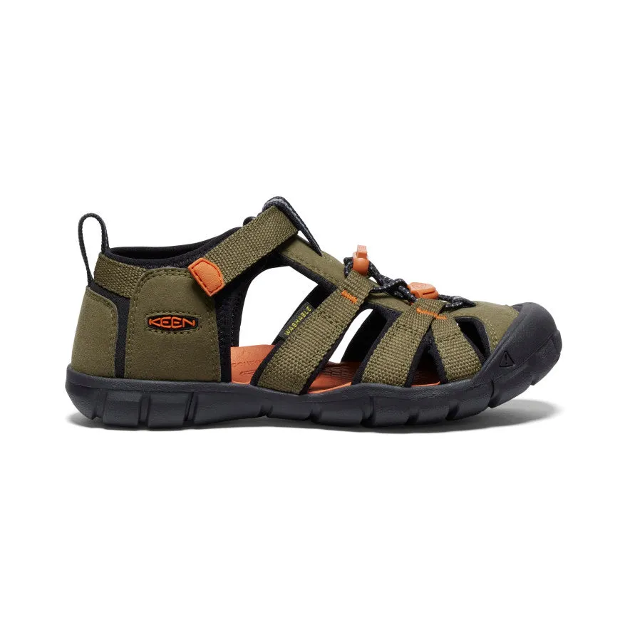 Everyday Use Non-Slip Comfort Big Kids' Seacamp II CNX  |  Dark Olive/Gold Flame