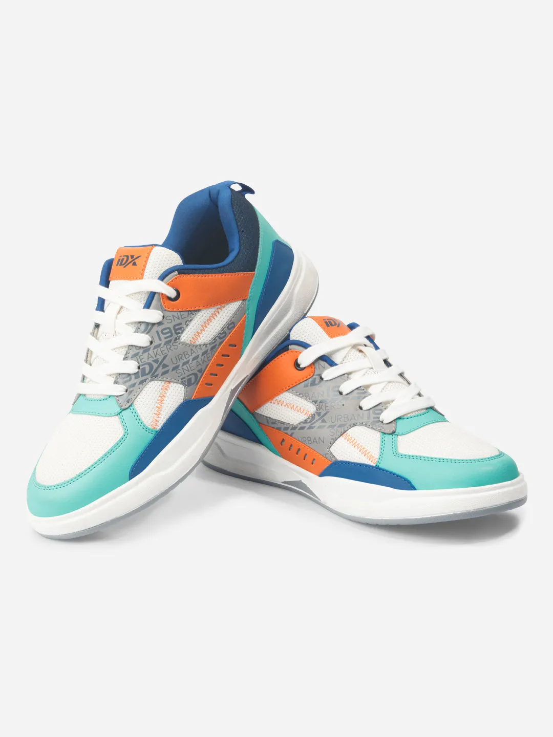 Daily Travel Urban Edge Men's Colourblocked Sea Green Lace Up Sneakers (IX6015)