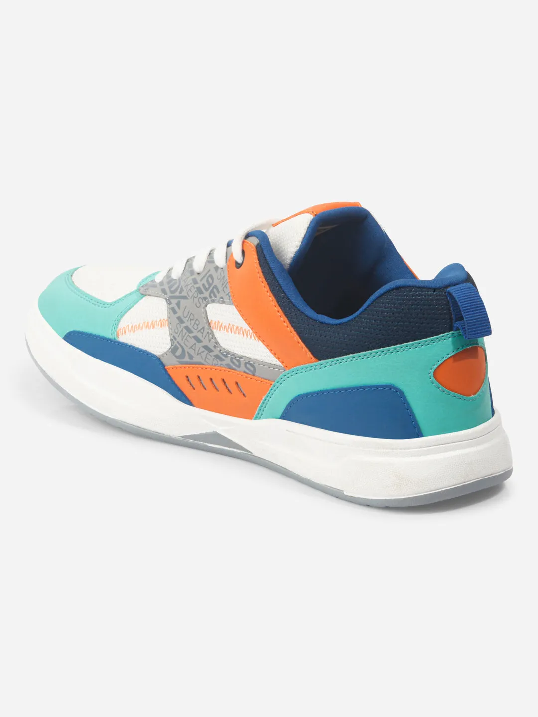 Sleek Design Motion Control Design Men's Colourblocked Sea Green Lace Up Sneakers (IX6015)