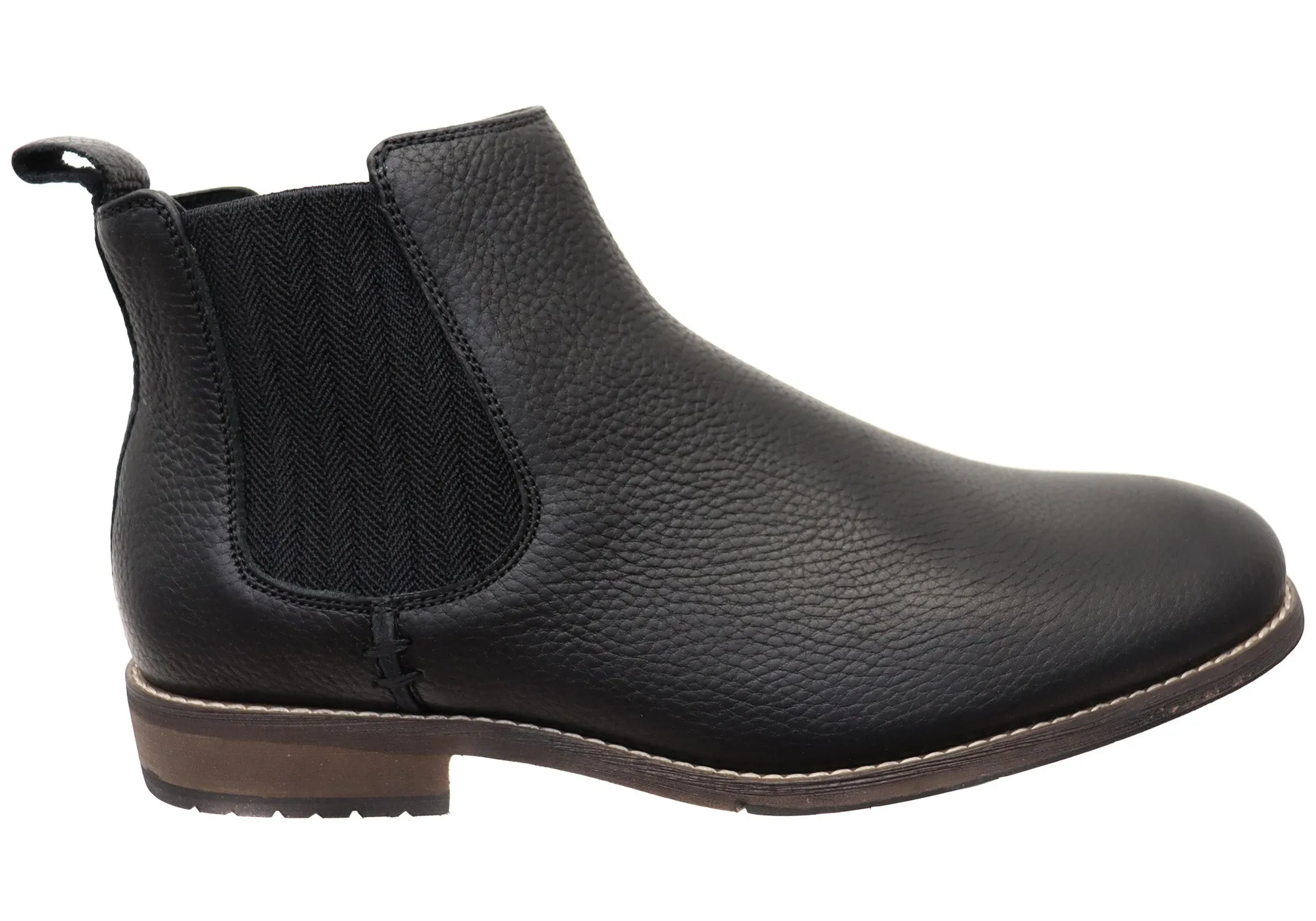Running Comfort Impact Guard Hush Puppies Fin Mens Comfortable Wide Width Leather Chelsea Boots