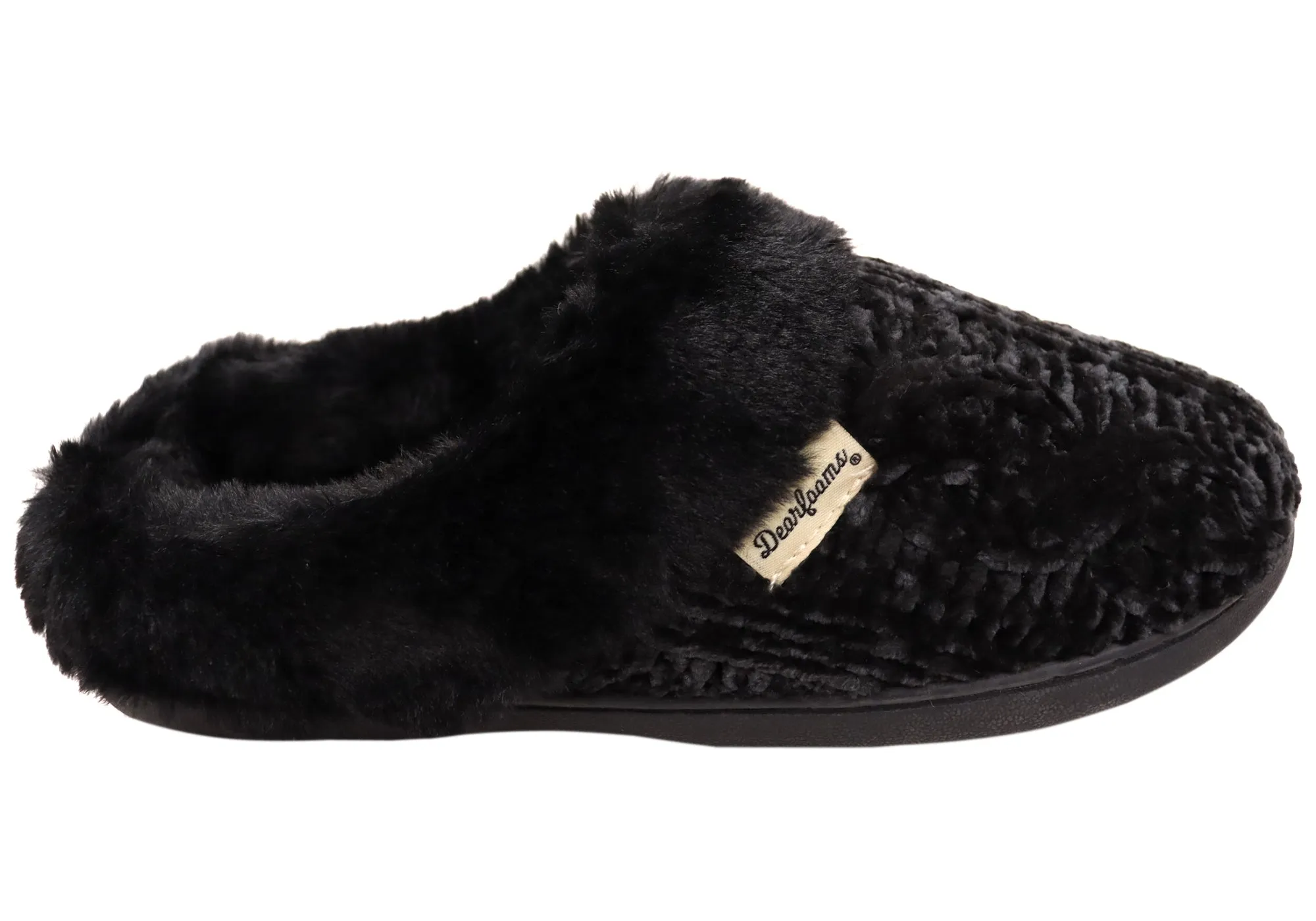 Dearfoams Womens Comfortable Claire Marled Chenille Knit Clog Slippers Quick Walk Flexible structure