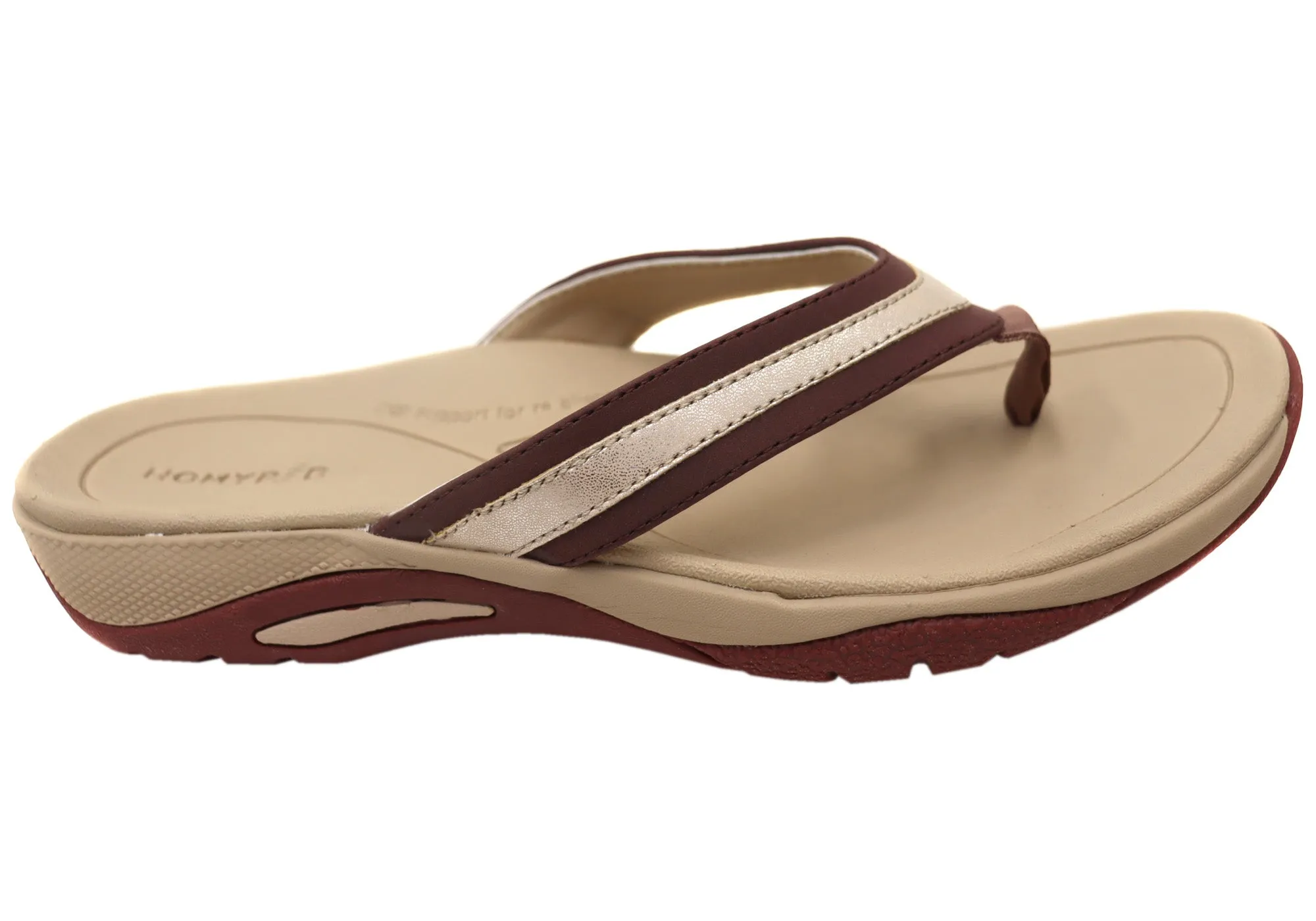 Homyped Inlet Stripe Womens Supportive Thongs Sandals Chic Simplicity