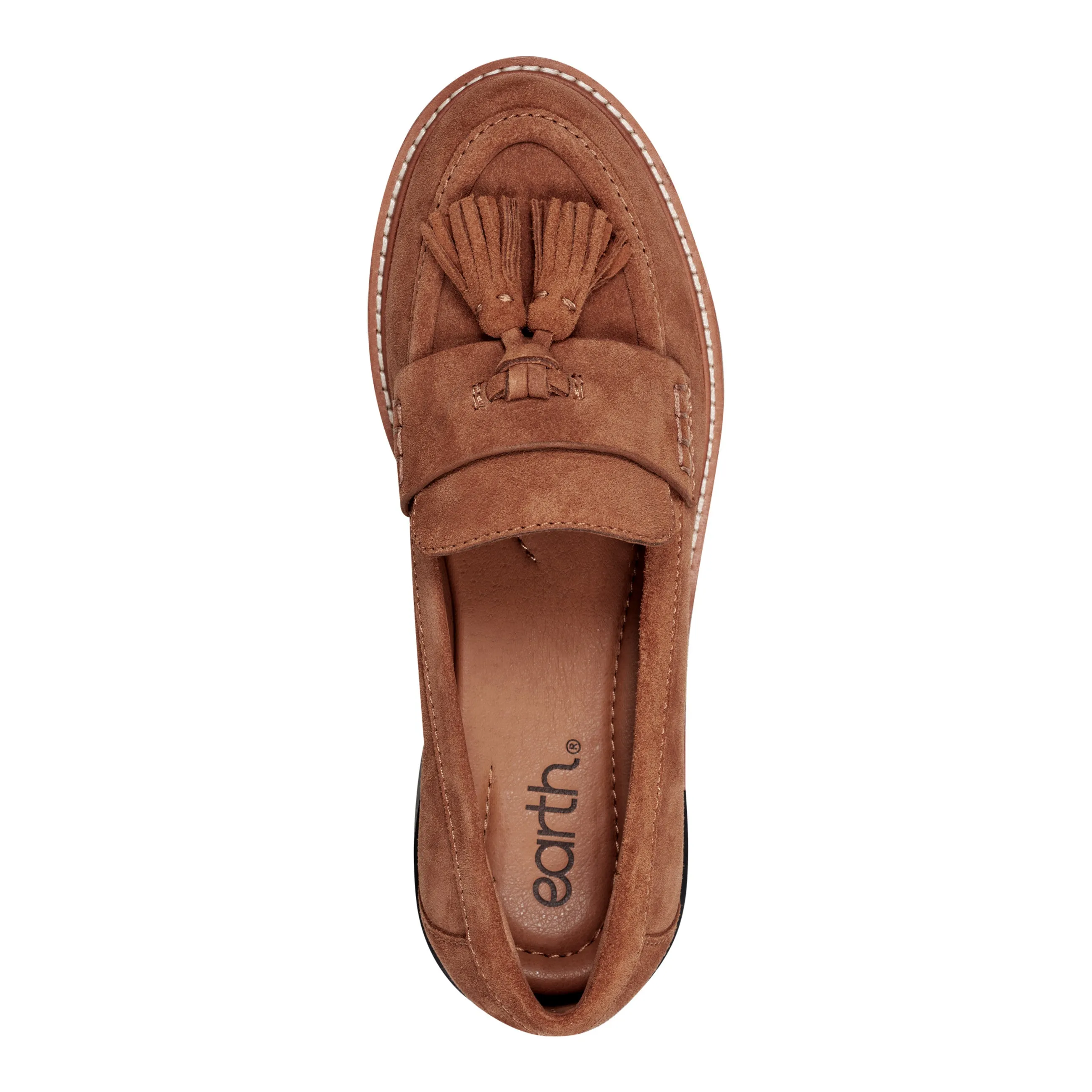 Zimm Round Toe Lug Sole Casual Slip-on Loafers Non Slip Office Workers Bone Aid