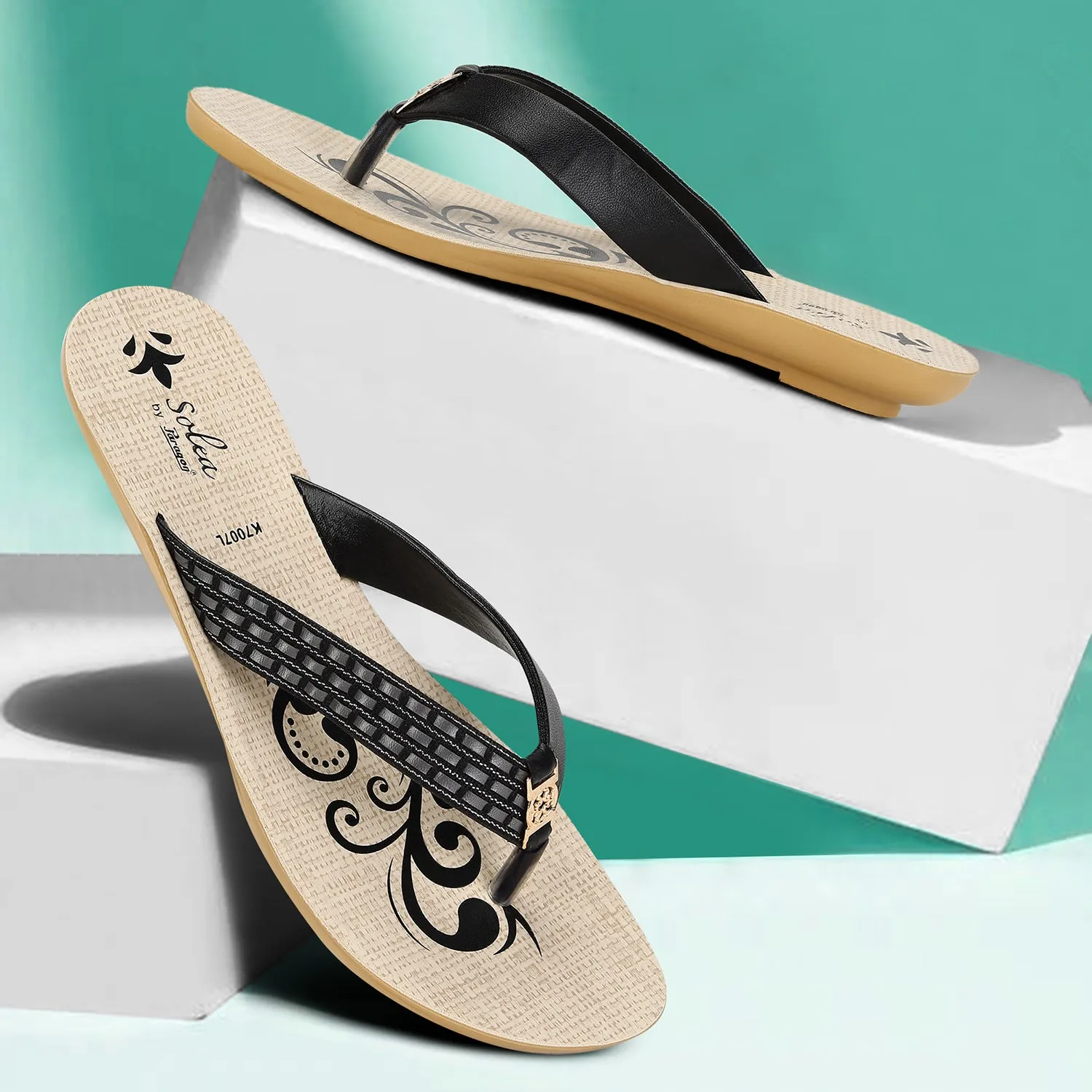 Stay Breezy Tropical Mood Paragon  PUK7007L Women Sandals | Casual & Formal Sandals | Stylish, Comfortable & Durable | For Daily & Occasion Wear