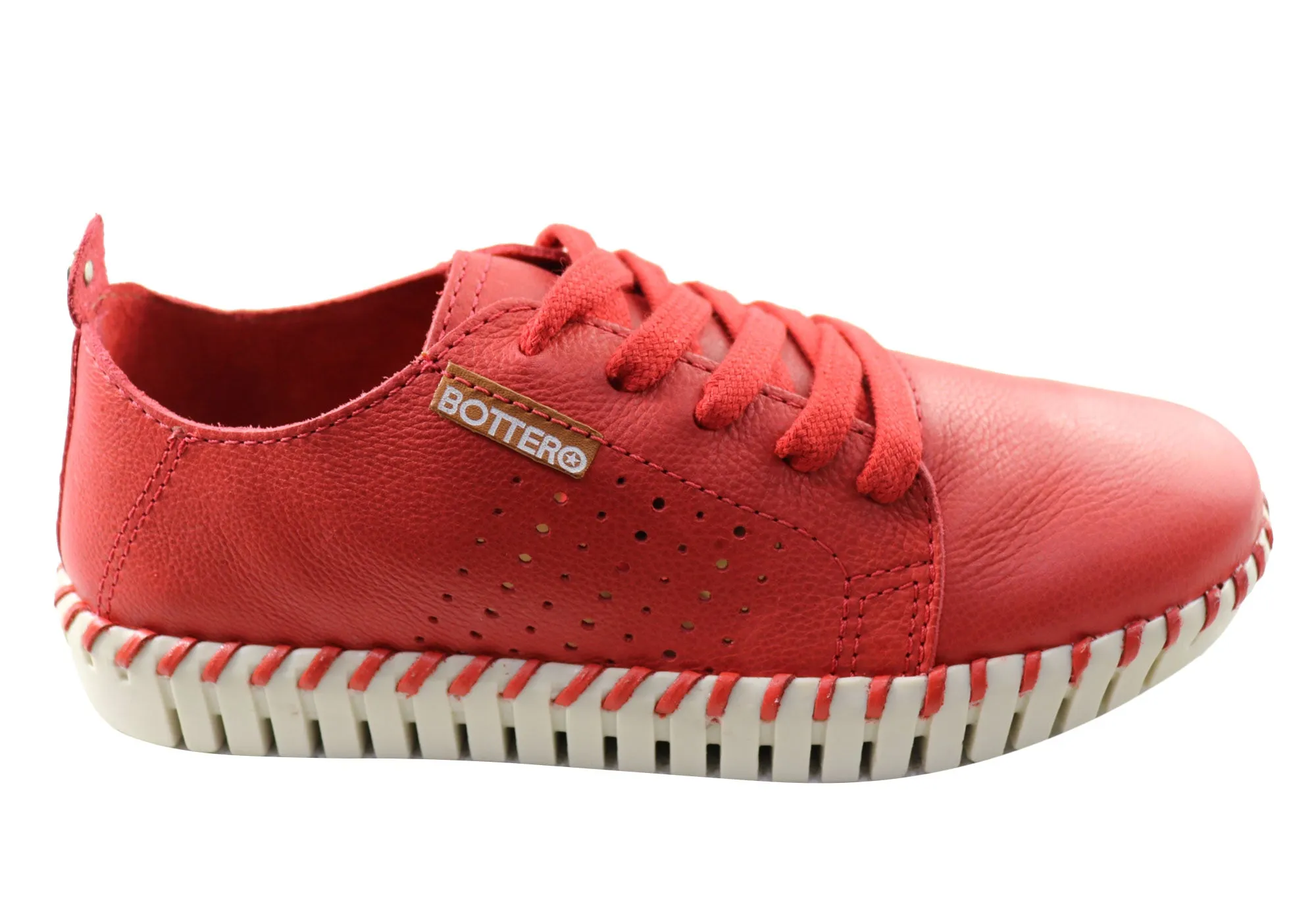 Strike Step Bottero Bianca Womens Comfortable Leather Casual Shoes Made In Brazil