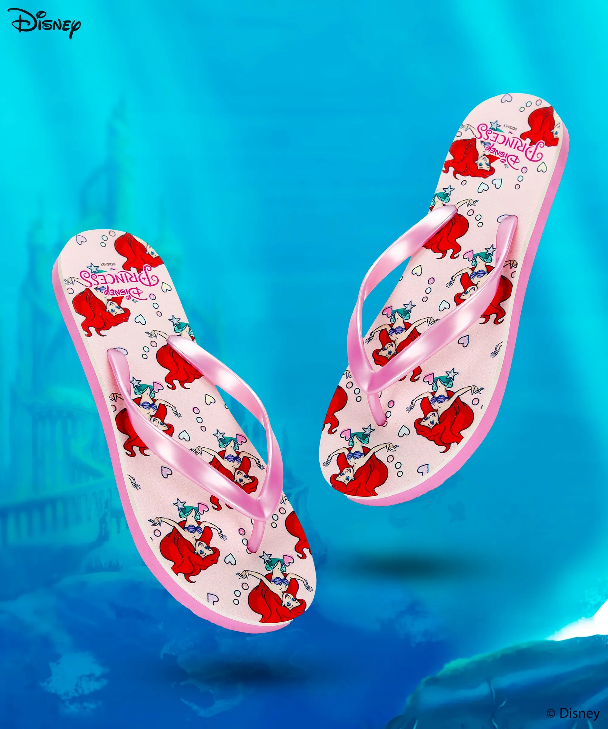 Disney Ariel HWDK3739L Women's Slippers | Stylish Comfortable Slippers with Cushioned Footbed for Comfort Fit | Perfect for Everyday Use I Pink anti static