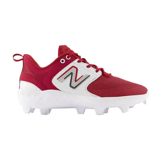 Summer cool New Balance Men's Fresh Foam 3000 V6 Molded Baseball Cleats - Crimson with White - PL3000M6