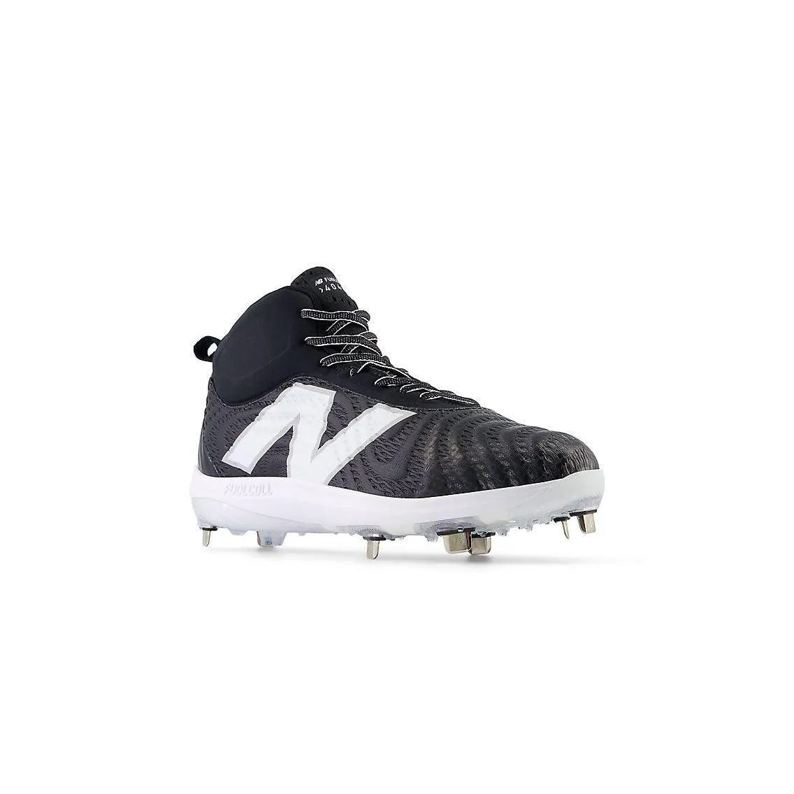 New Balance Men's FuelCell 4040 V7 Mid-Metal Baseball Cleats - Black / Optic White - M4040BK7 Padded Comfort Wellness Seekers Beach Fun